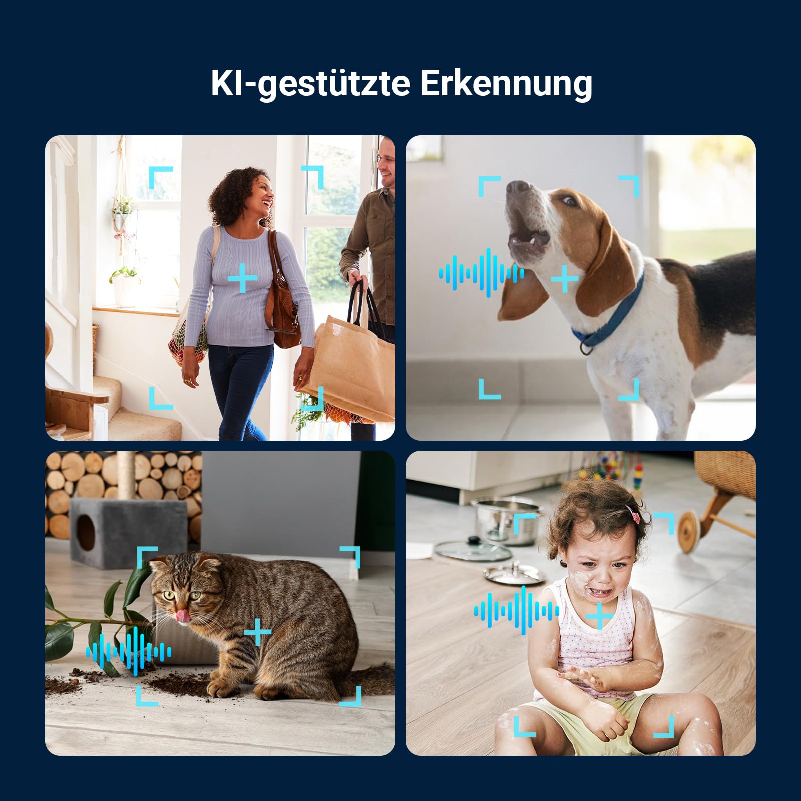 EZVIZ C6N G1 4K 8MP Innenkamera WLAN, Baby Überwachungskamera Innen | 360° Abdeckung, Auto-Zoom-Track, Farbnachtsicht, KI Mensch/Tier/Weinen Erkennung, Dualband WiFi 6, kompatibel mit Alexa