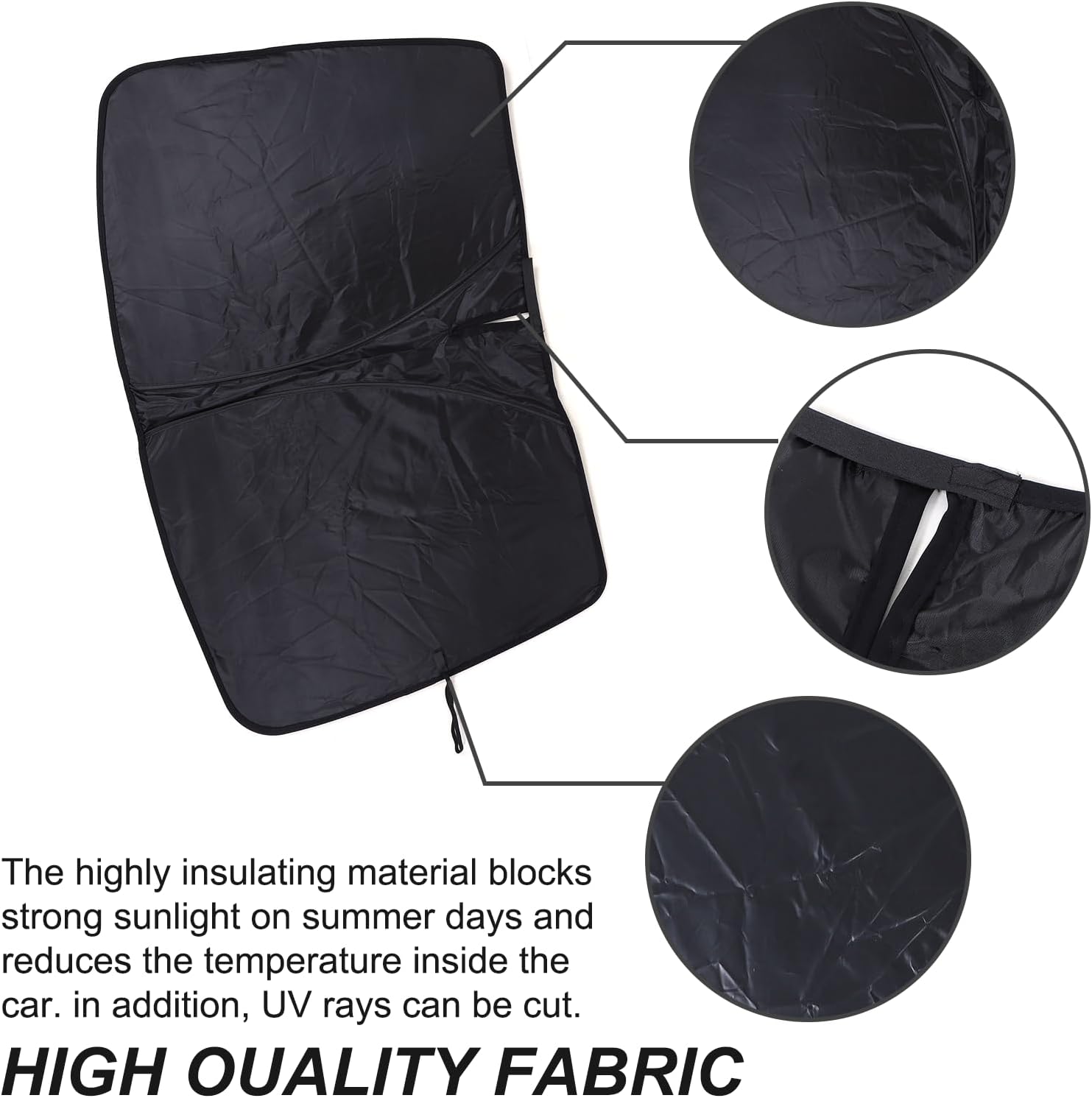 Windshield Sunshade Compatible with Fiat 500 2010-2024 ，Front Window Sun Visor Protector,UV Protection Heat Insulation Windshield Sun Shade (Style D)