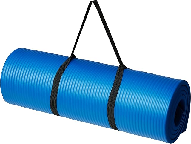Amazon Basics Thick Exercise Yoga Mat with Carrying Strap