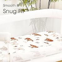 Vista 25 de Juego de 2 sábanas elásticas ultra suaves para moisés, ajuste universal para moisés, cesta de moisés, colchón rectangular ovalado, seguro y cómodo