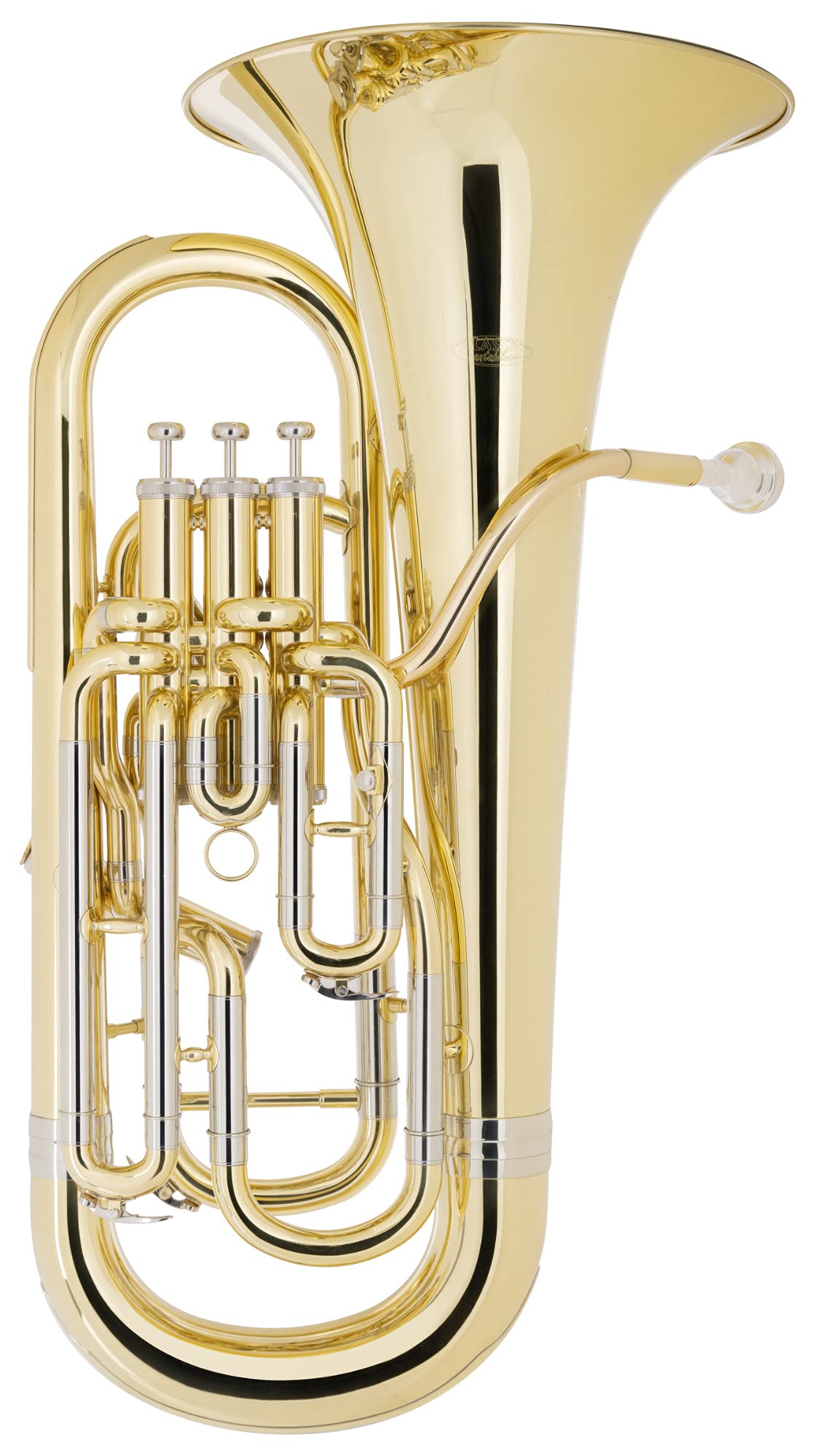 Classic Cantabile EU-1131L Euphonium compensé - en laiton, verni - accord : Sib - diamètre du pavillon : 300 mm - perce : 14 mm - 4 pistons - avec étui et embouchure