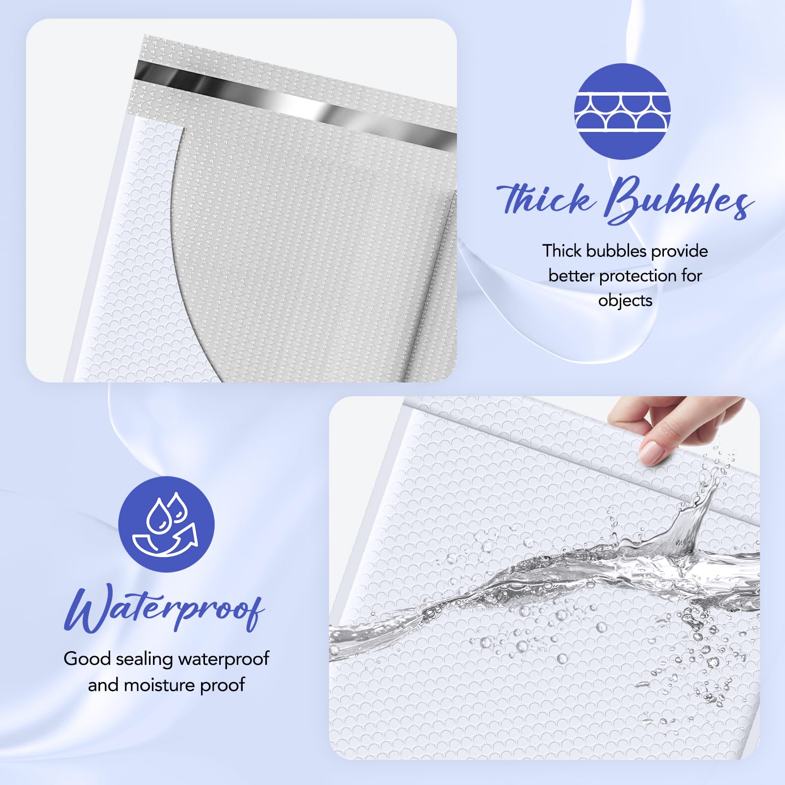 Fuxury Extra große Luftpolster-Versandtaschen, 37,7 x 48,3 cm, Weiß, versiegelt, wasserdicht, #7, gepolsterte Umschläge, blickdicht, Polsterumschläge für den Versand von Kleidung, Büchern, 15 Stück
