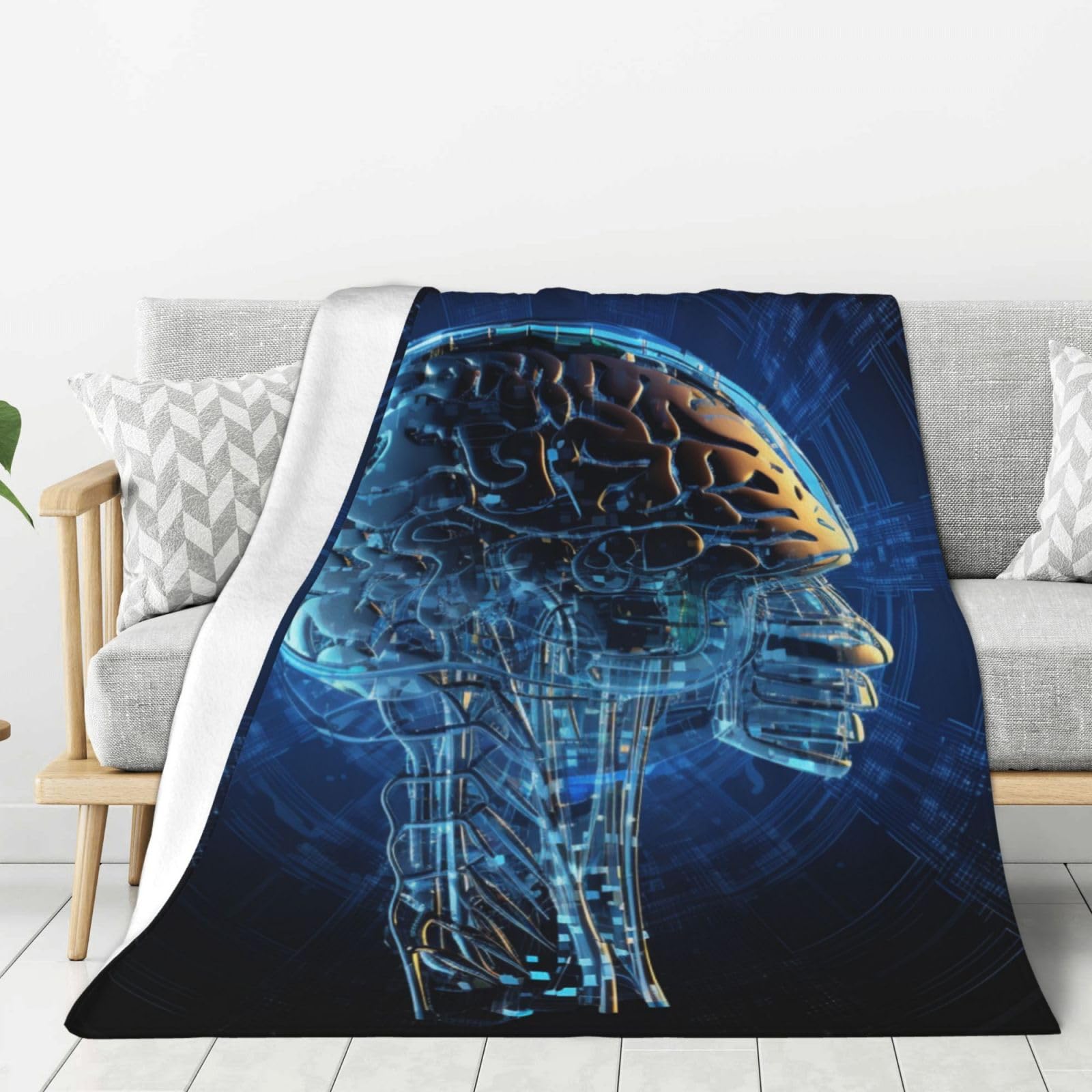 Couverture en flanelle 152x127 cm légère et lavable pour lit et canapé
