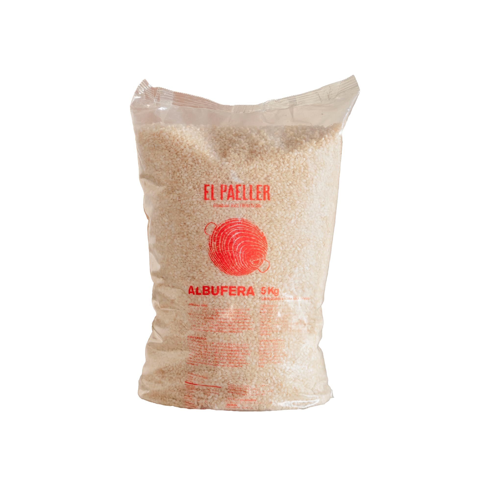 El PAELLER - Arroz Albufera D.O Valencia | Especial para Paellas y Arroces Caldosos | Formato 5kg.