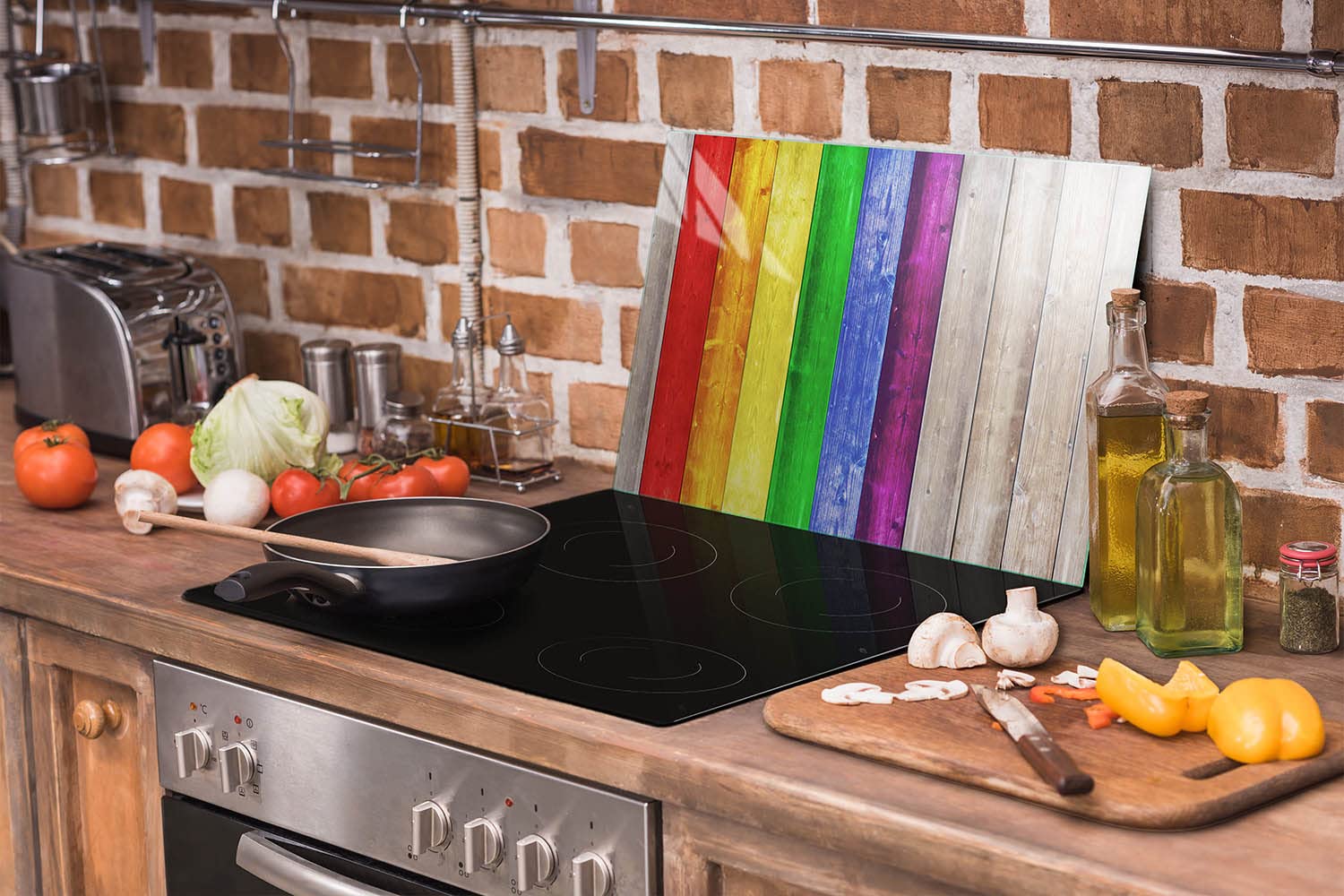 Plaque De Protection En Verre Trempé Pour Cuisinière Induction - 35x52 Cm - Anti-éclaboussures, Décoration Et Planche à Découper