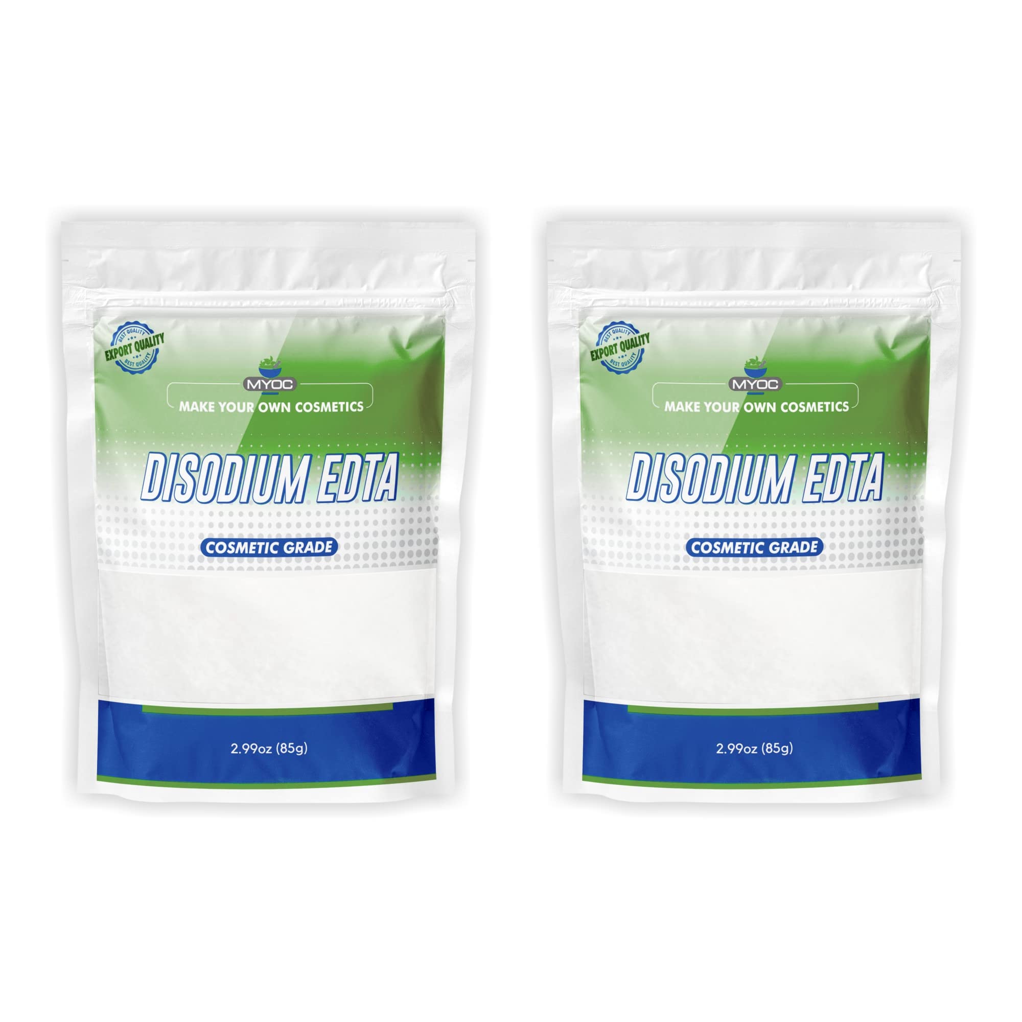 Disodium EDTA: Pure Cosmetic Grade Raw Material White Powder for DIY Body Soaps, Hair Shampoo & Conditioner, Facewashes Foam Builder & Cleanser - 85gm/2.99 Oz | Pack of 2, Disodium EDTA Bulk