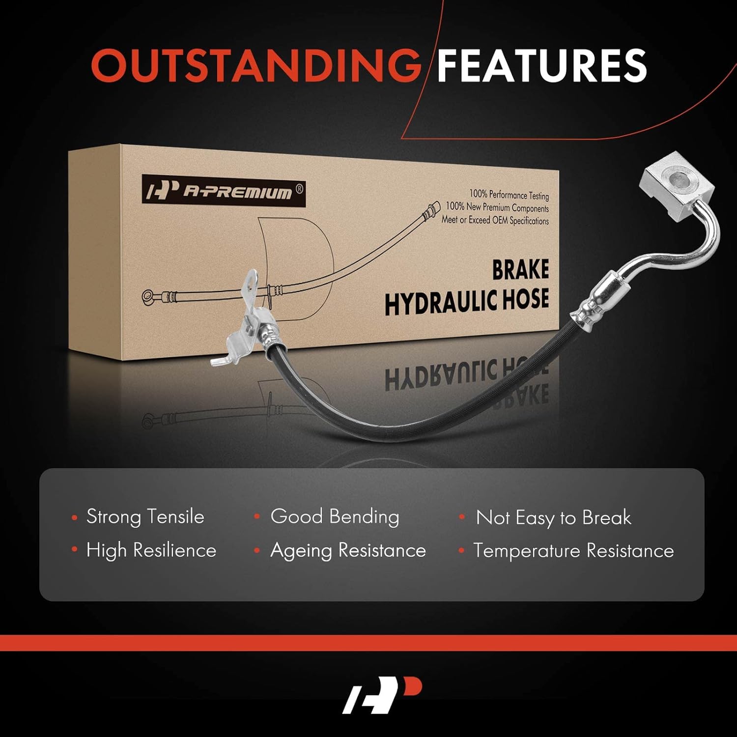 A-Premium Rear Driver Side Brake Hydraulic Hose Compatible with Select Ford, Lincoln and Mercury Models - Taurus/Sable 1996-2005 - Replace# F50C2A478AB