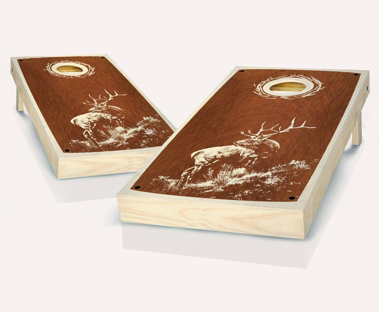 Stained Custom Cornhole Boards Regulation Size Game Set Baggo Bean Bag Toss + 8 ACA Regulation Bags