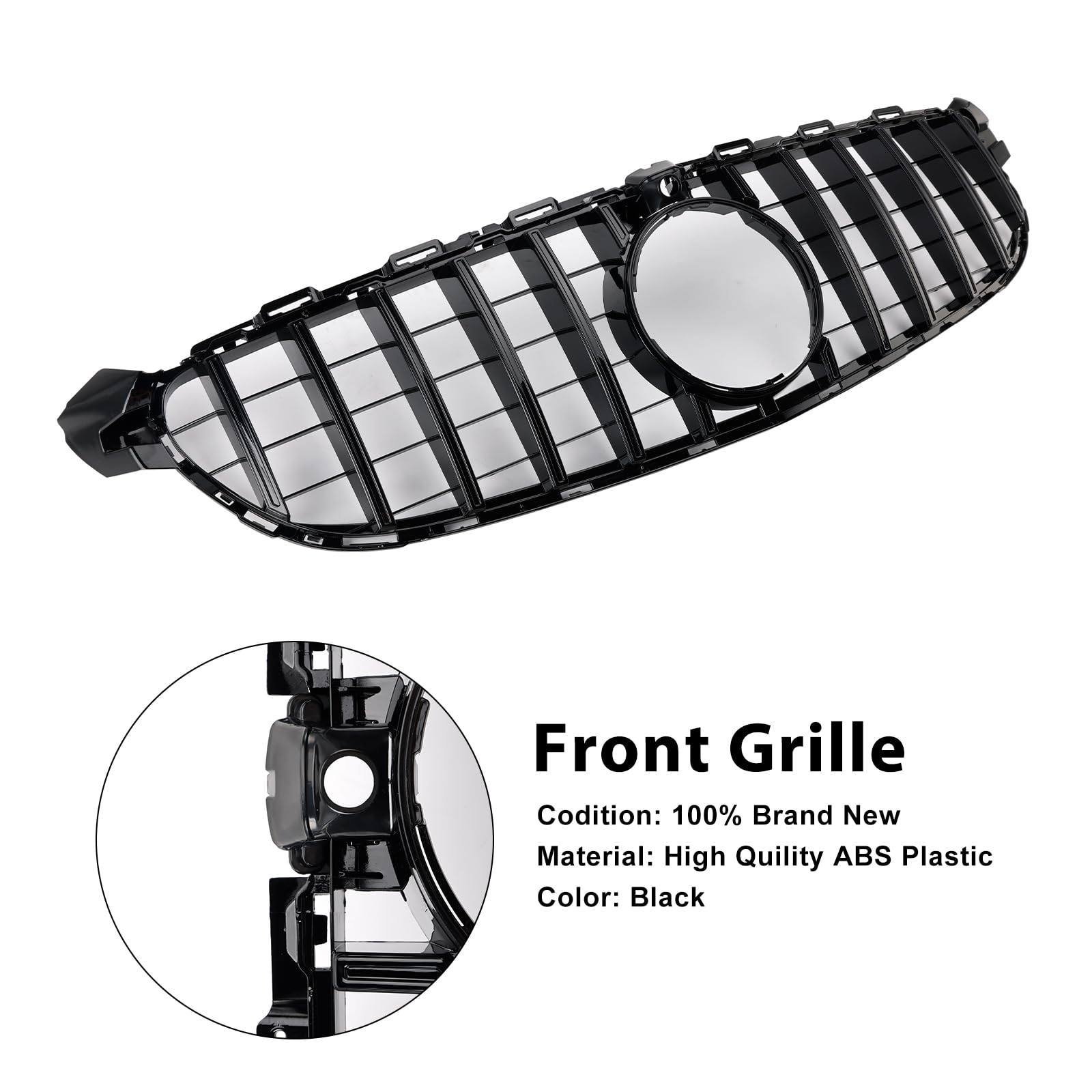 Grille de Pare-Chocs Avant Convient pour Mercedes Benz W205 C63 2015-2018 Pre-Facelift (No Logo)
