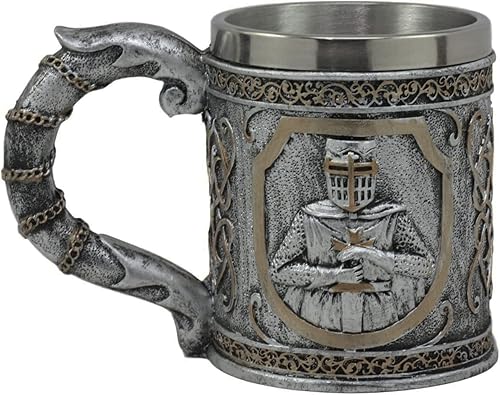 Miniatura 4 de Ebros - Taza medieval Templar Crusader Knight de 12 onzas, traje de Armor Knight Of The Cross Beer Stein Tankard