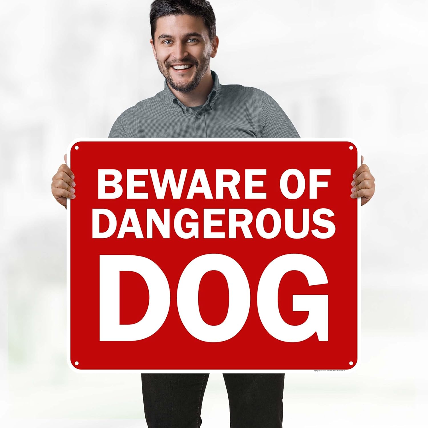 Beware Of Dangerous Dog Sign, 24x30 Inches, 55 mil thick HDPS (high density polystyrene), Made in USA by My Sign Center