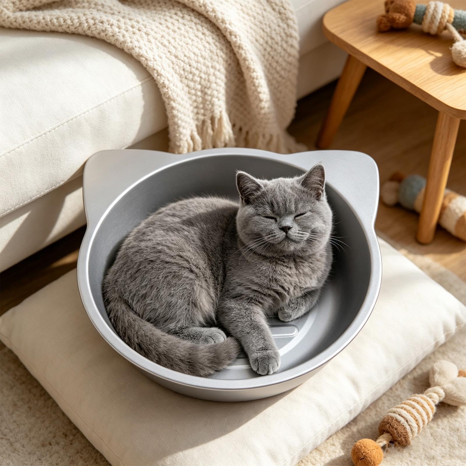 Cuccia rinfrescante per gatti semichiusa nelle calde giornate estive