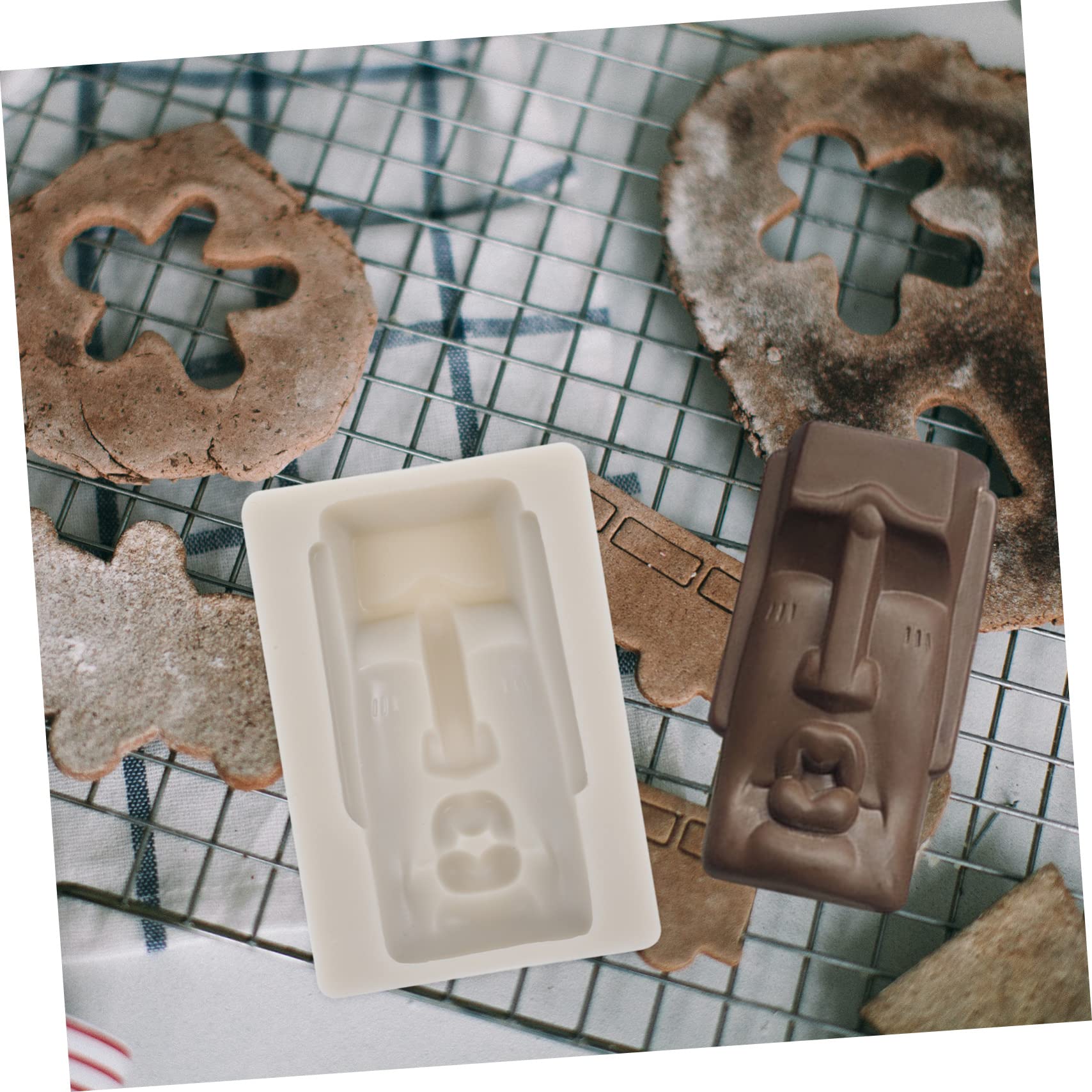 TOPBATHY 5stücke Moai Schokoladenform Lebensmittelfreundliches Backzubehör Für Schokoladen Und Kekse Perfektes Für Backliebhaber Und Feinschmecker