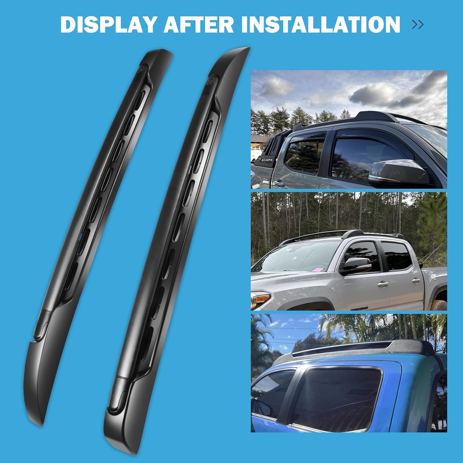 Aluminum Luggage Carrier,Black Roof Rack Cross Bars 150LBS Bearing Compatible with 2005-2023 for Toyota Tacoma