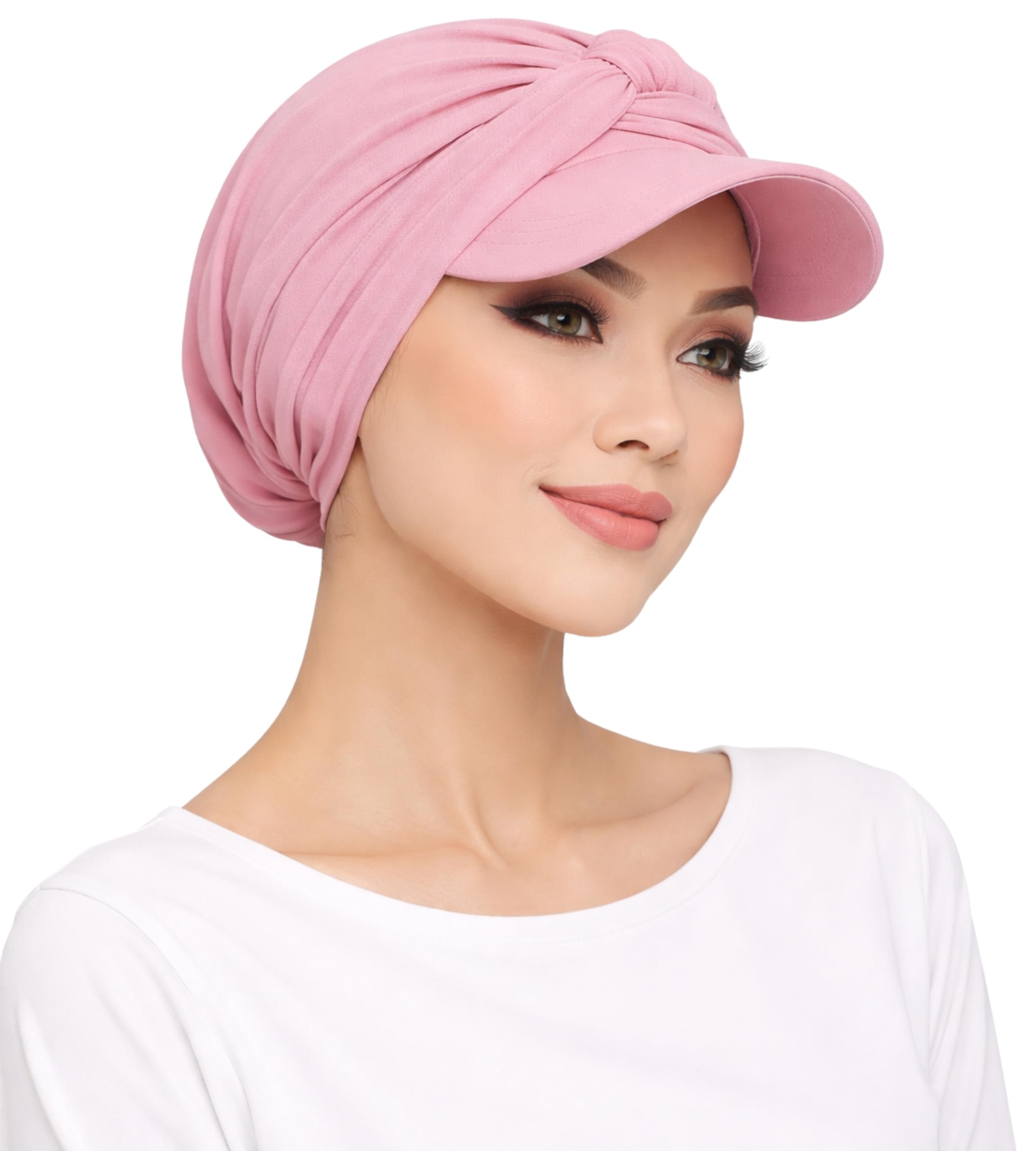 Hijab Casquette Femme Chocolat – Hijab à Visière et bonnet Intégrés Lisse – Foulard Long en Crêpe Premium – Voile Islamique Moderne Confortable – Style Sport Chic