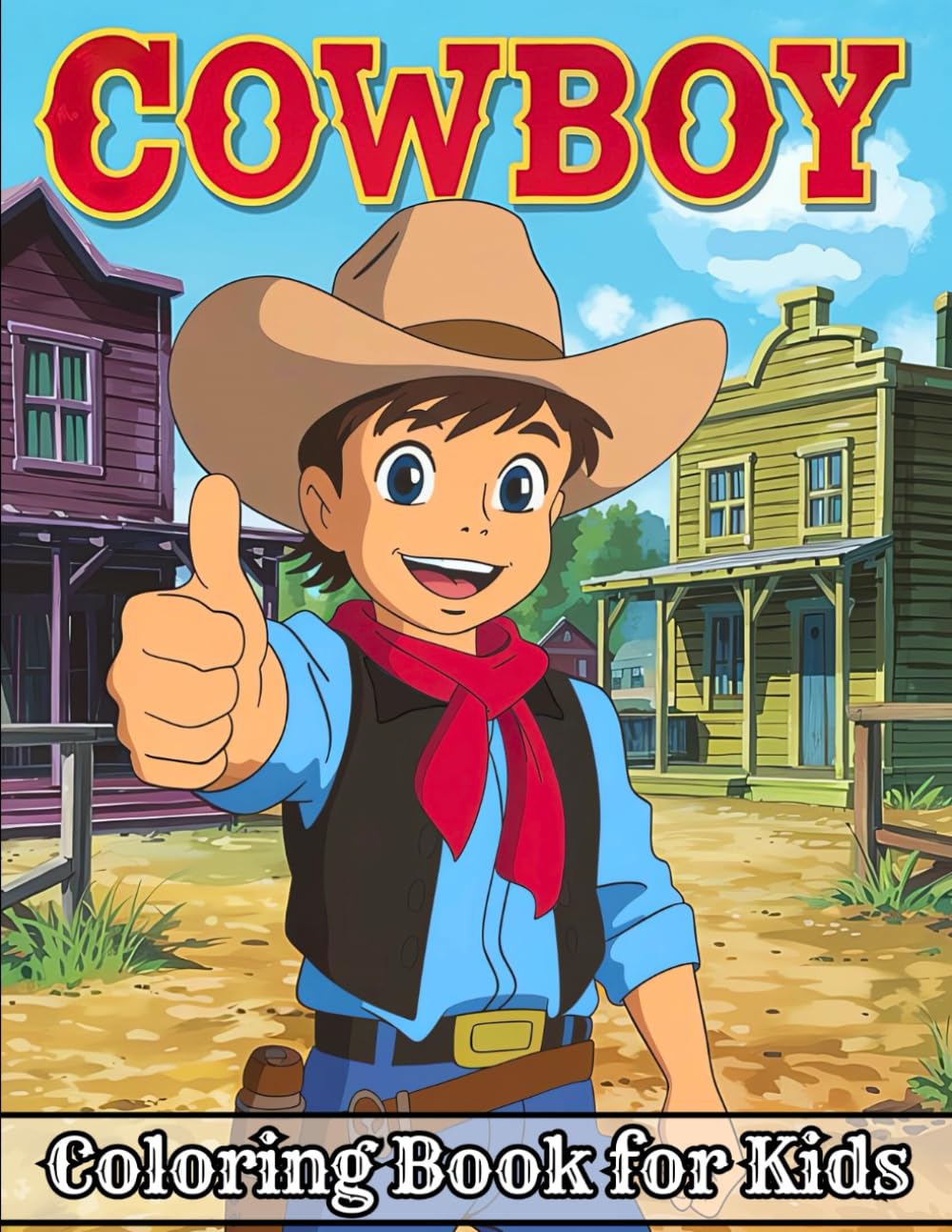 Cowboy Coloring Book for Kids: 40 Wild West Style Coloring Pages