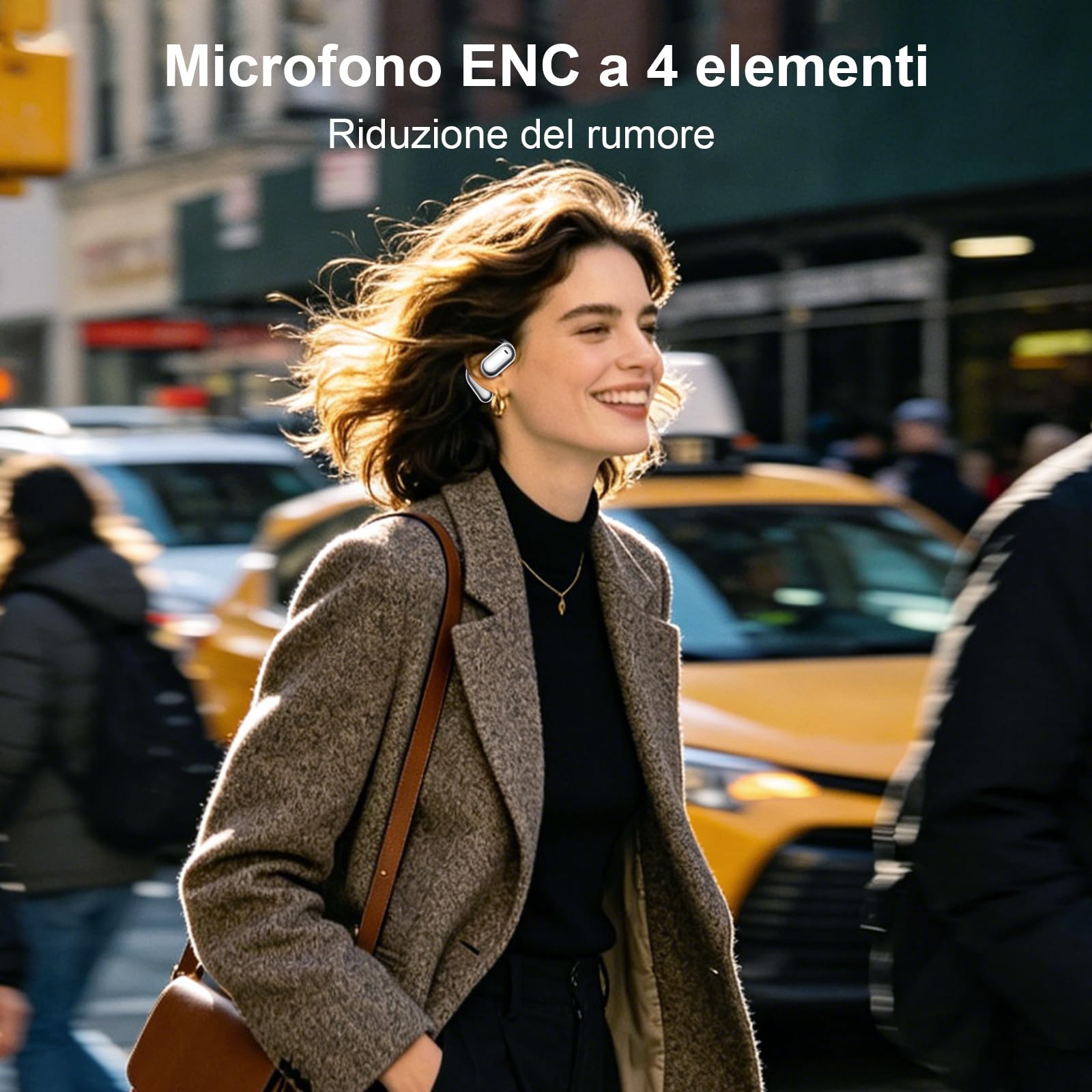 Cuffie Open Ear Bluetooth 6.1 con IA, 50 Ore Auricolari Sportive con Ganci Auricolari Flessibili, Touch Intelligente, Ricarica Rapida 1 Ora, Custodia Ricarica Doppio LED Cuffie Running Senza Filo