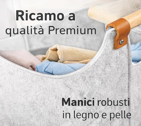 Borsa Portalegna per Camino Pieghevole e salvaspazio Porta Legna per Interni, Cesto in Legno, Può contenere Giornali Vestiti Giocattoli Accessori Camino Dark Grey - 2