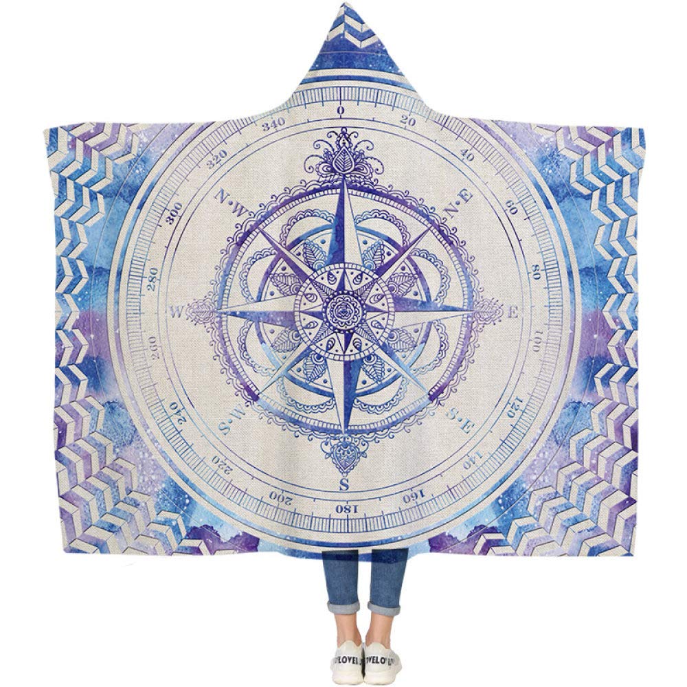 Couverture à capuchon mandala pour pause déjeuner au bureau et cocooning