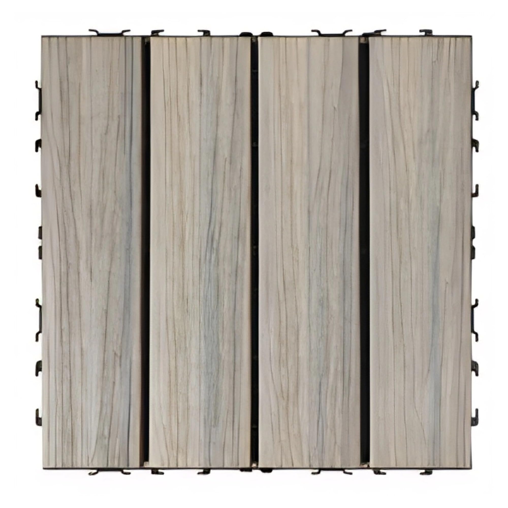 22 Pcs Composite Wood Patio Deck Tiles, Interlocking Flooring