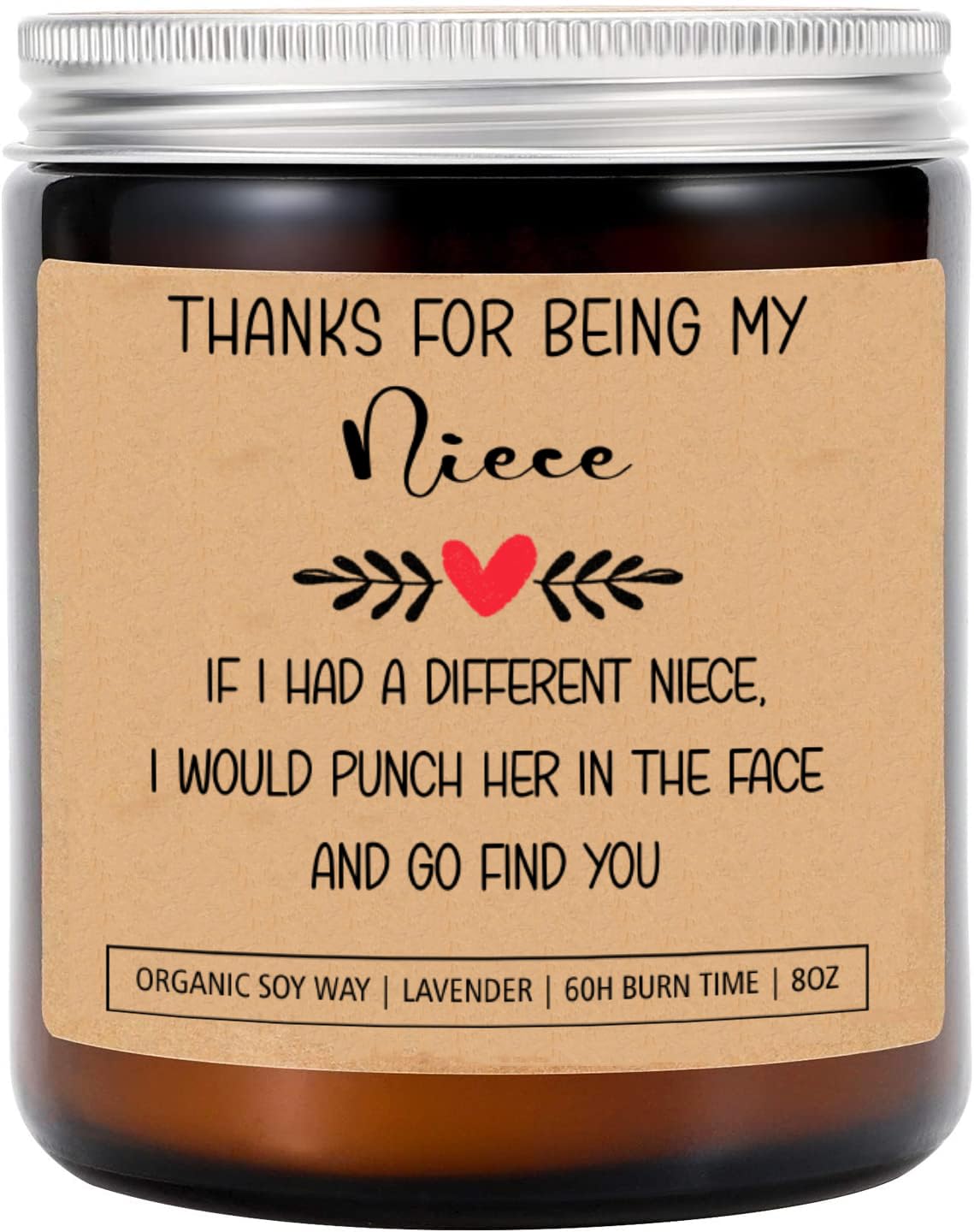 Thanks for Being My Niece Candle - Unique Niece Gag Gift from Uncle and Aunt - Thank You Candle - Birthday Gifts for Niece
