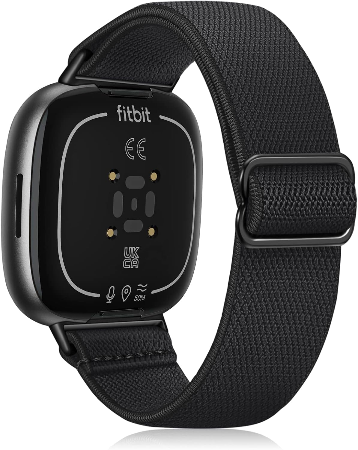Finie Elastic Band Compatible with Fitbit Versa 4 3 / Sense 2 1 | Soft Nylon Stretchy Strap, Replacement Accessories Wristband, Breathable, Lightweight, Adjustable, All-day Comfort