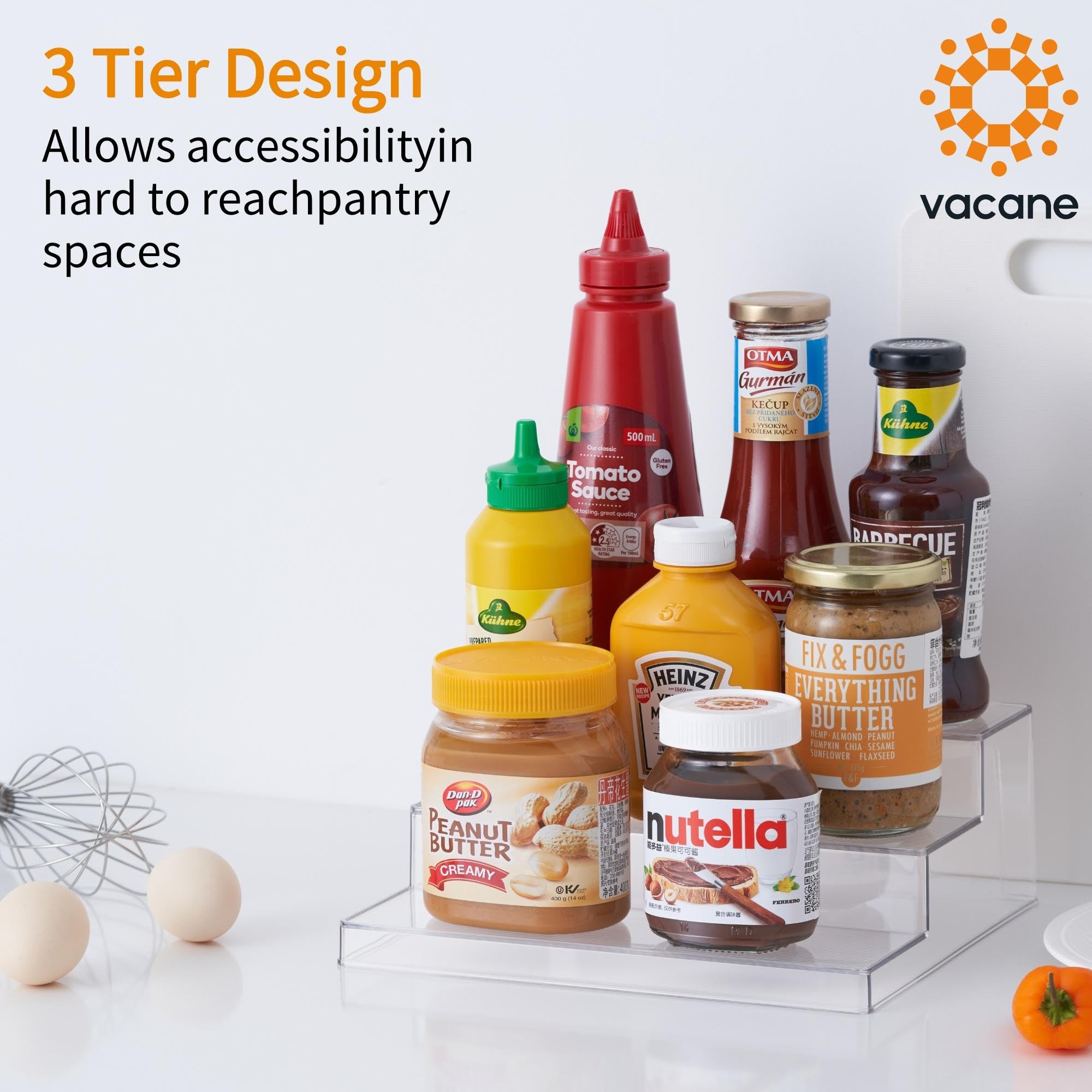 Snapklik.com : Vacane Clear Spice Rack, 3 Tiered Shelf Spice Organizer ...