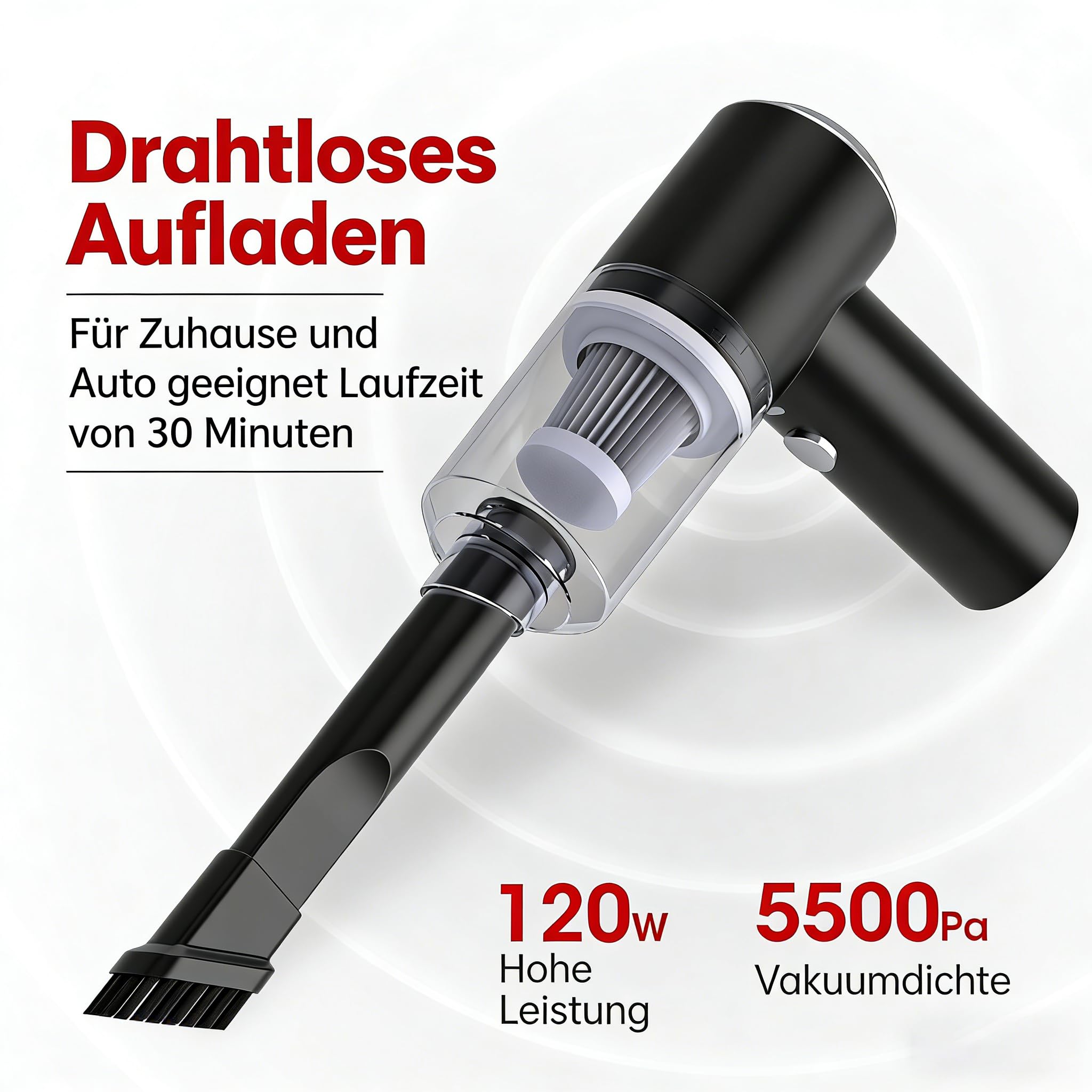 Dustaclean Mini Handstaubsauger Akku Kabellos Auto Tisch Tastatur Stark HEPA