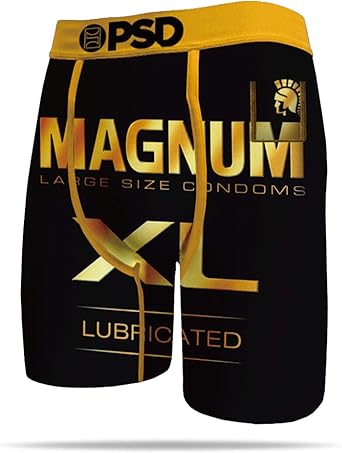 PSD Mens Magnum Xl Boxer Briefs, Black, XL