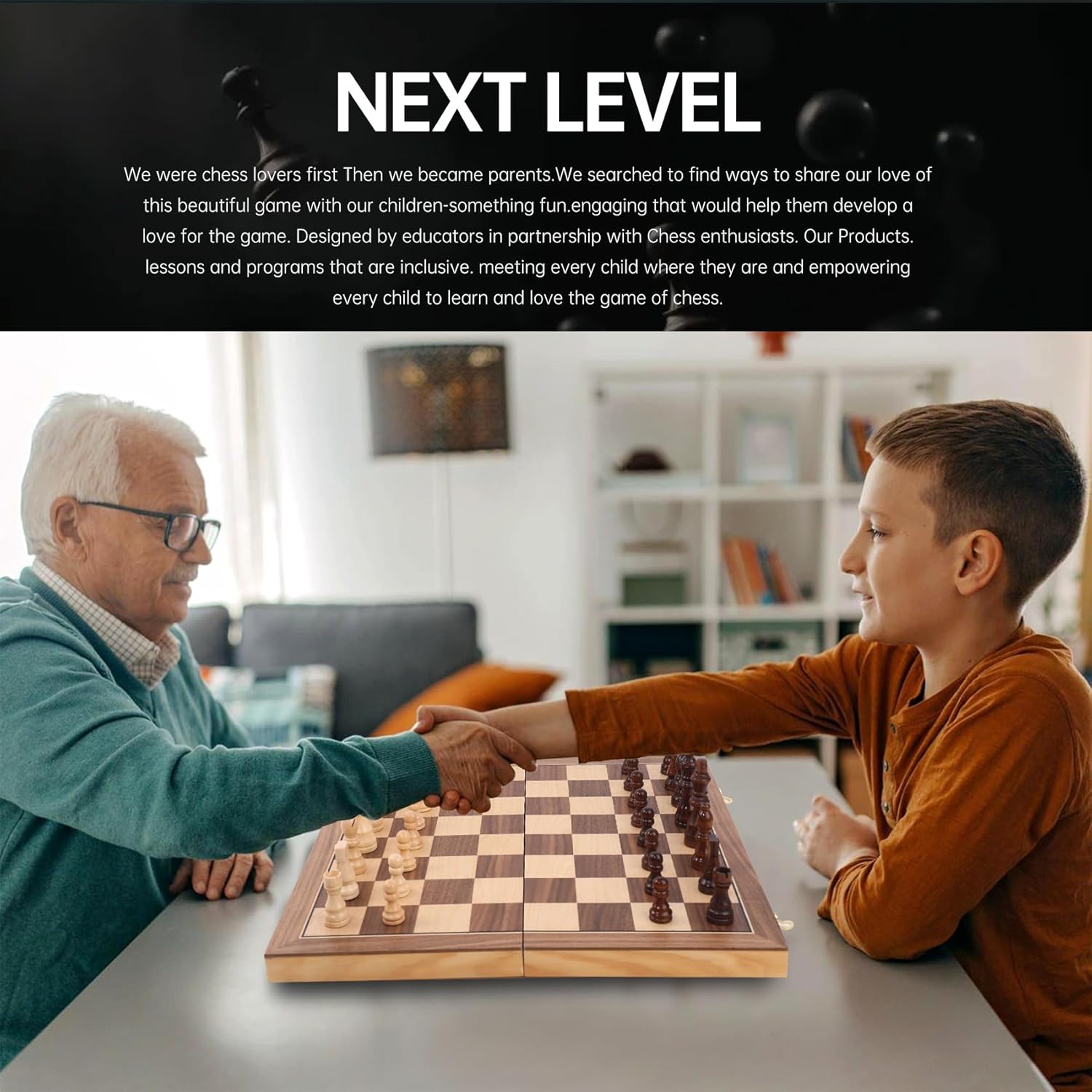 Wooden Chess Set 15 Inch - Classic Handcrafted Game Board for Adults with Extra Queen Pieces and Storage Box - Ideal for Home and Travel -Magnetic - Image 7