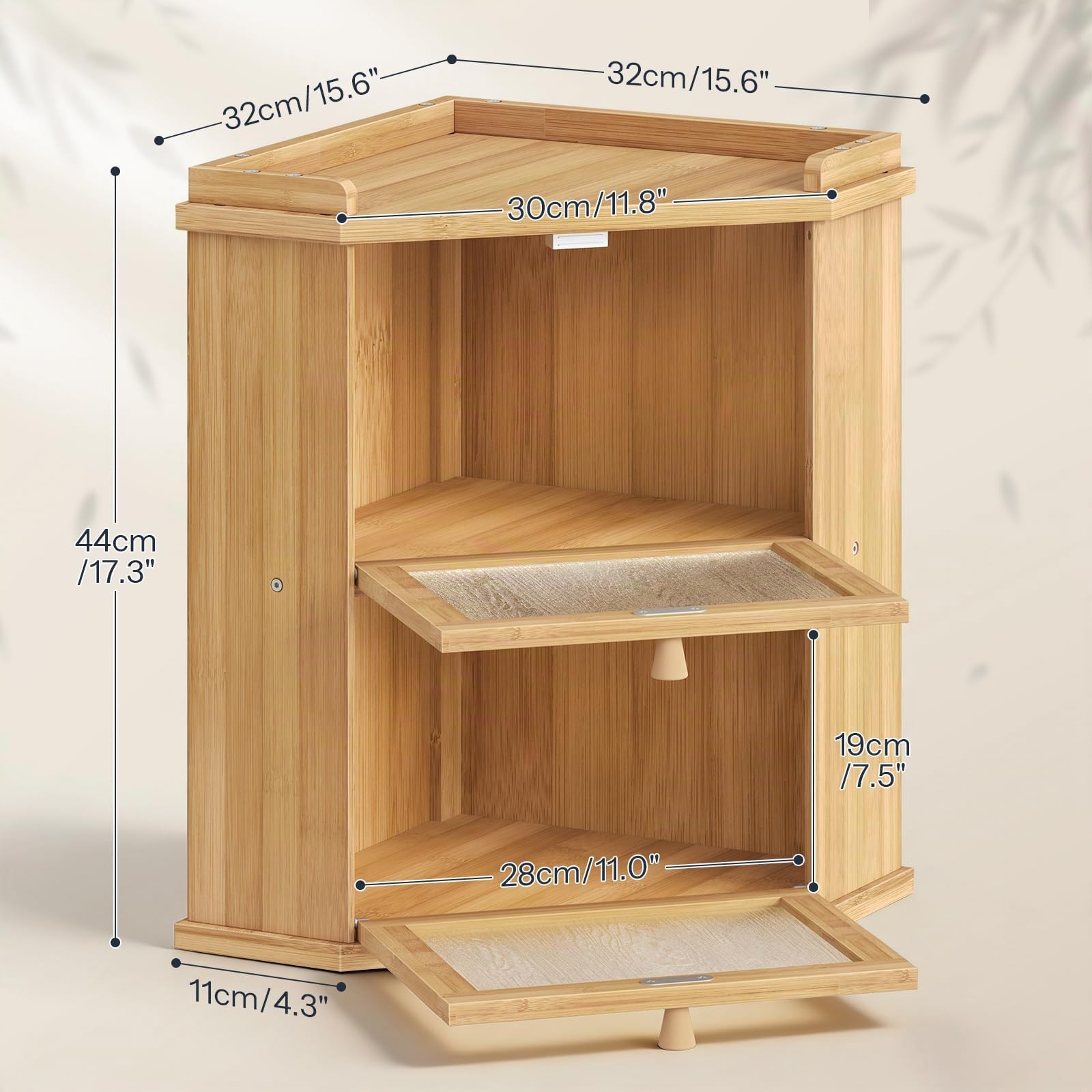 HOOBRO Panera, Caja para Pan de Bambú, Doble Nivel, con Compartimento Superior, para Cocina y Comedor, 32 x 32 x 44 cm, Natural EYL19MB01