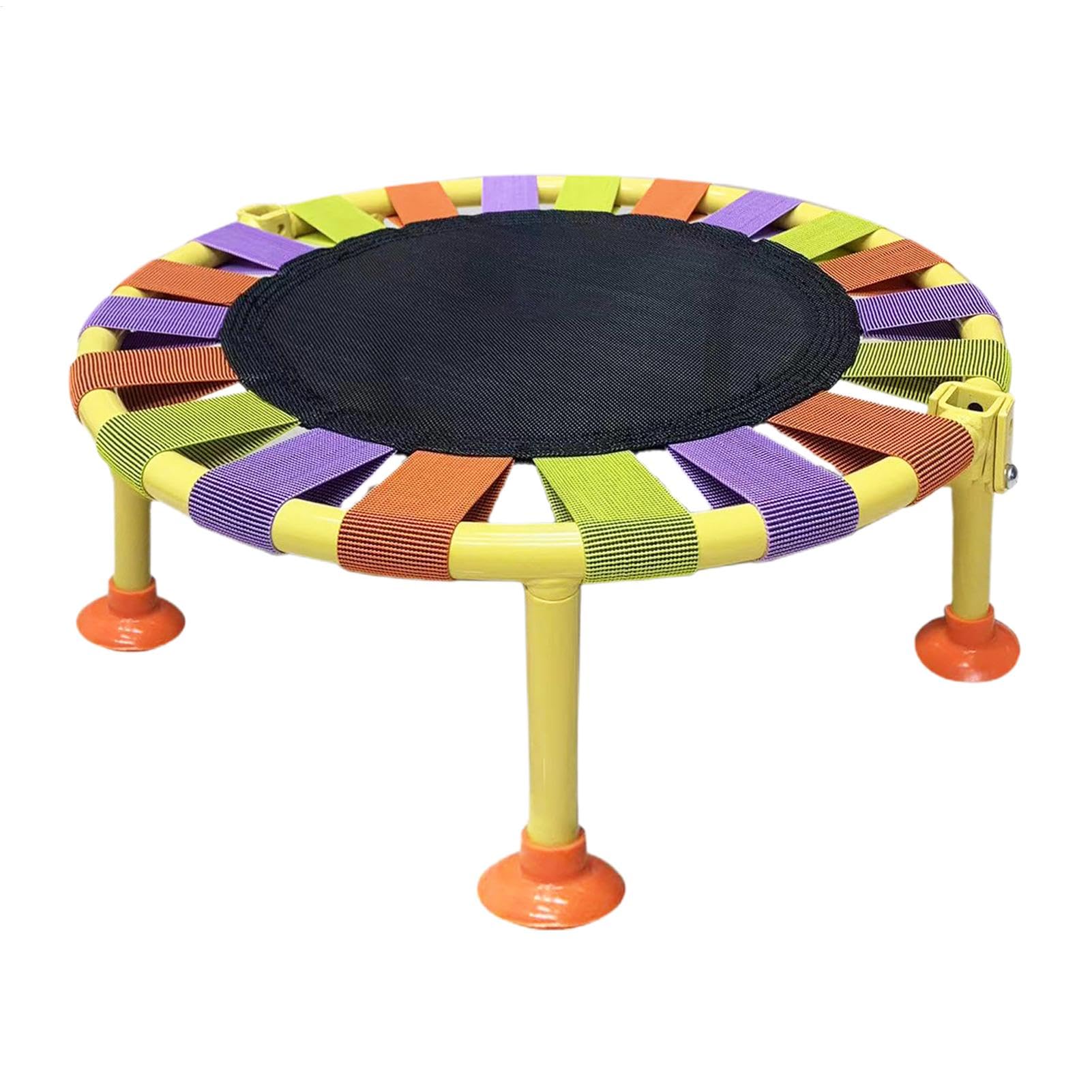 Cama elástica pequeña y silenciosa, herramienta de ejercicio de salto de 75 kg de capacidad, plegable, 45 x 16 cm, para niños y adultos, entrenamiento y diversión en casa o al aire libre