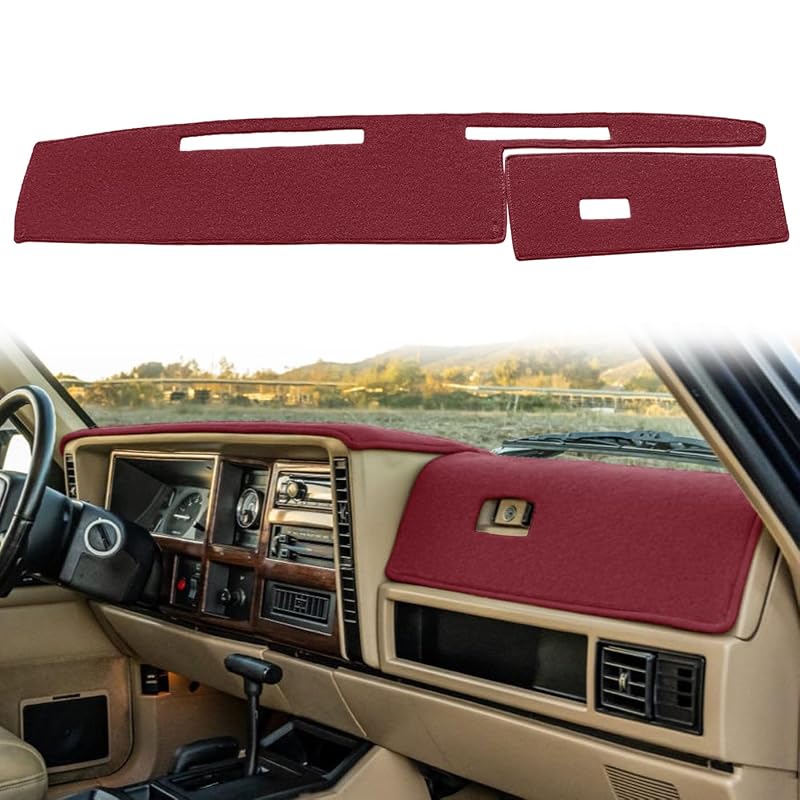 Capa para Painel sob Medida para Jeep Cherokee e Comanche, Carpete Protetor Marrom, AKMOTOR K186