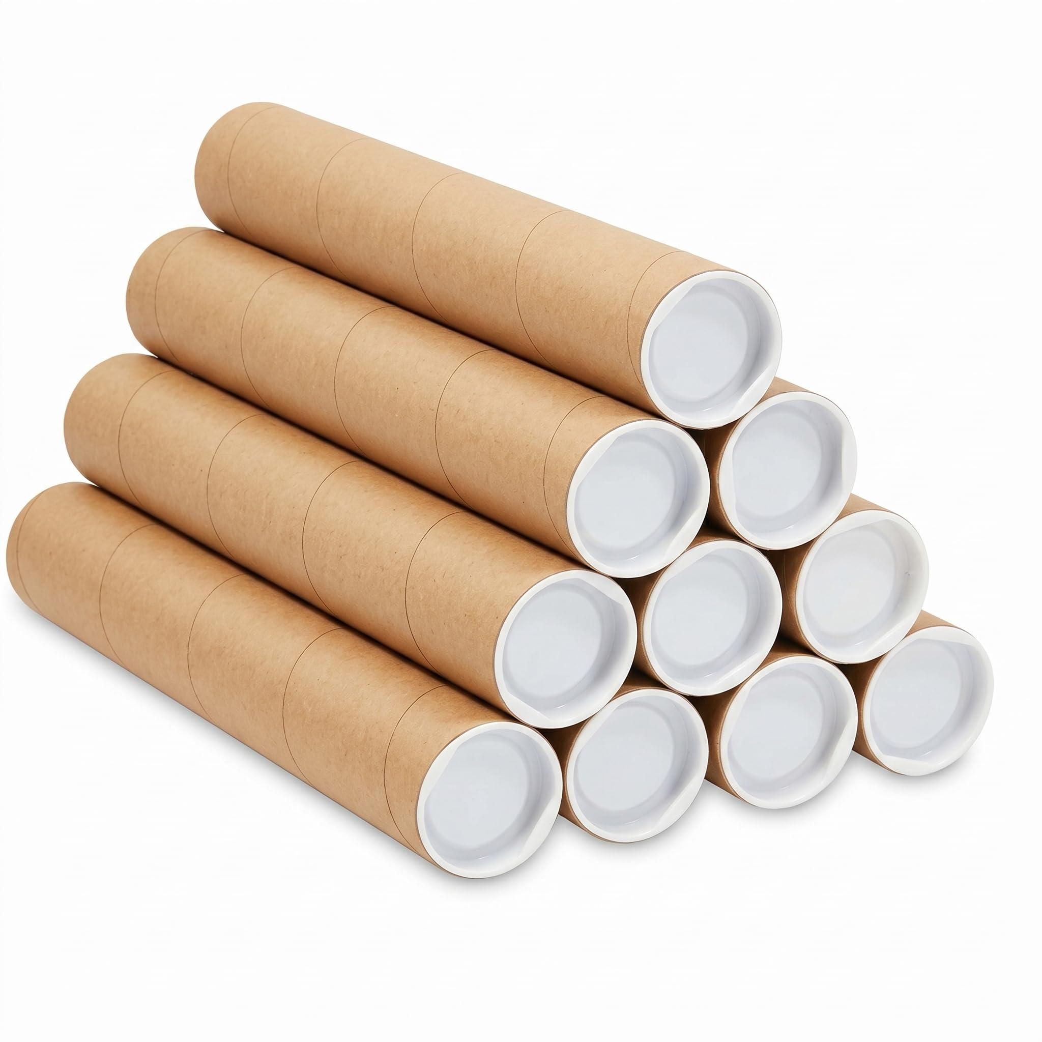 Paquete de 12 tubos de correo con tapas, los tubos de papel kraft de 2 x 15 pulgadas son esenciales para enviar documentos de forma segura, carteles, obras de arte y otros artículos delicados.