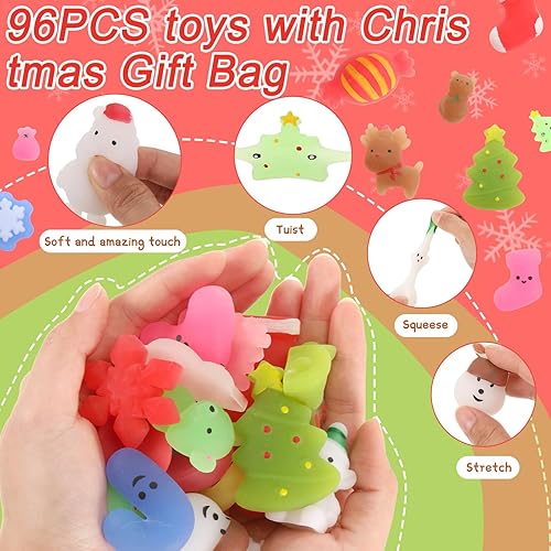 Miniatura 2 de 32 piezas de juguetes blandos de Navidad que brillan en la oscuridad, Kawaii Squeeze Toy Soft Mini Stress Relief Toys para fiestas de Navidad,