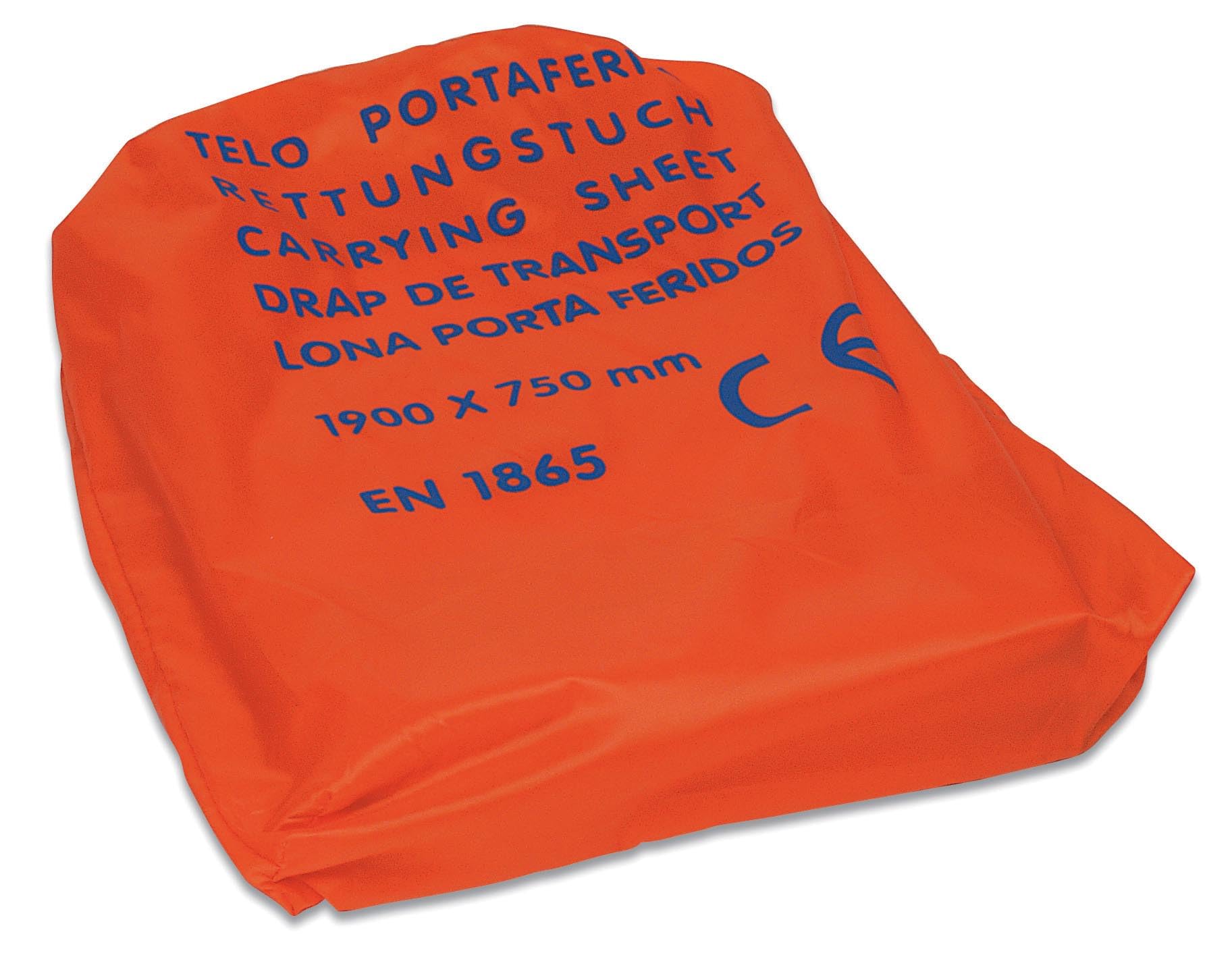 Lona portaheridos primeros auxilios con 8 asas, con funda de nailon, 1900 x 750 mm