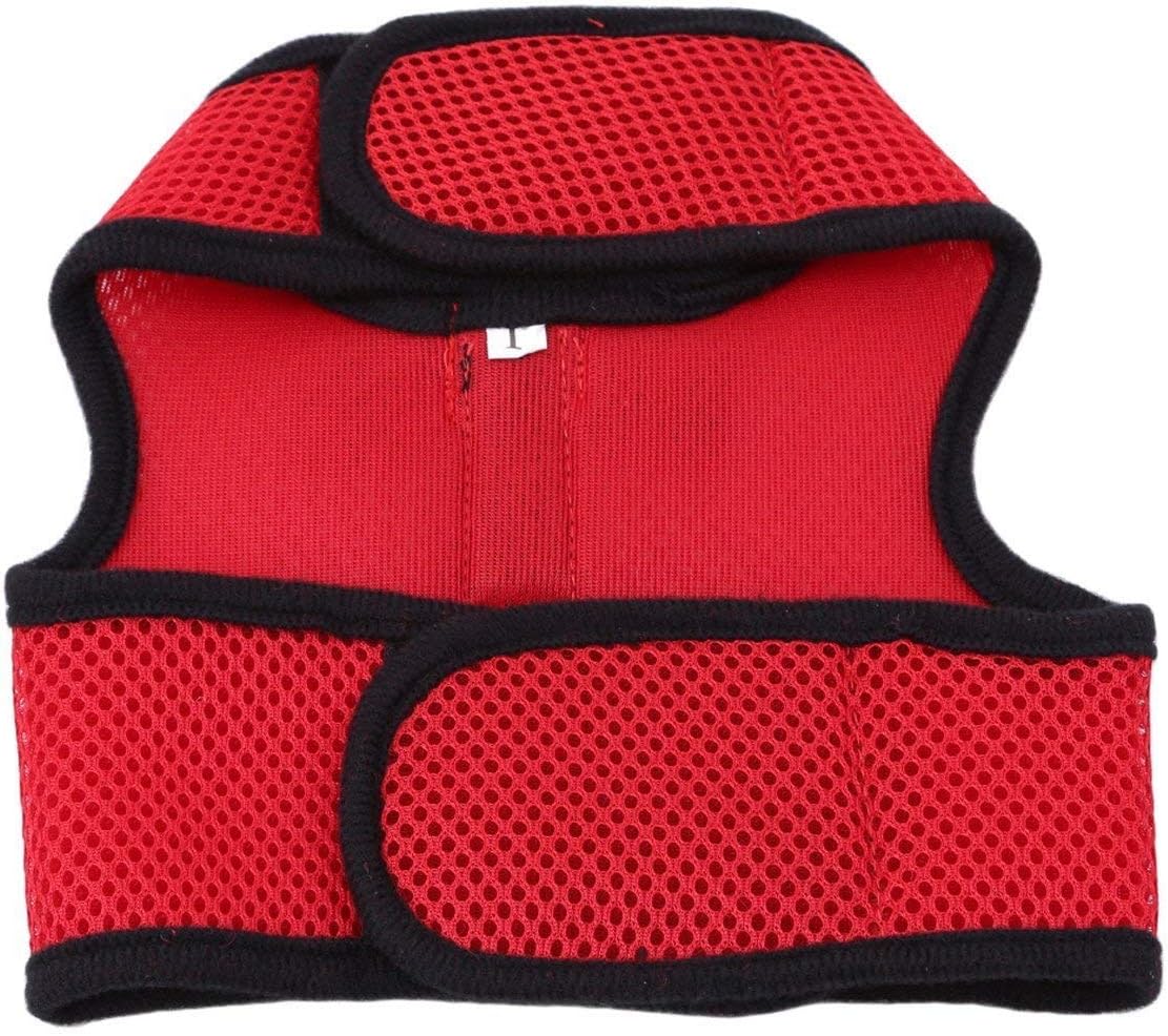 Rabbit Harness with Leash Adjustable Soft Mesh Vest Harness for Bunny Kitten Guinea Pig Rat (L, Red)
