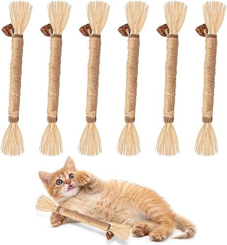 Miniatura 1 de 6 unidades de palos de vid plateada para gatos, juguetes naturales de Silvervine para gatos, palos de juguete para gatos y gatitos, juguetes para