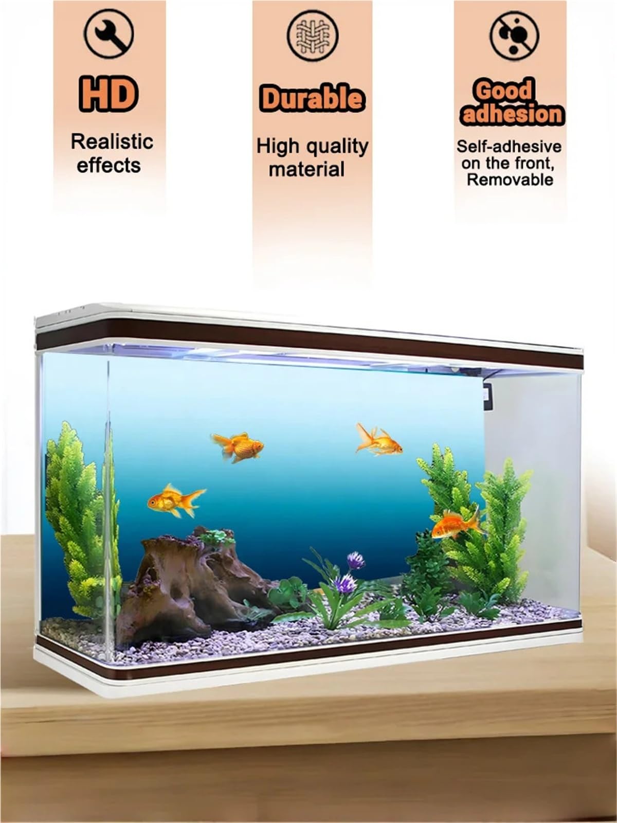 Aquarium Folie Rückwand Weiß-blauer Farbverlauf-Aquarium-Hintergrund
