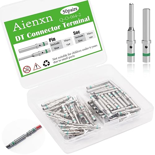 Miniatura 8 de 30 pares (60 unidades) de clavijas DT tamaño de contacto 16 macho hembra, kit de conector/terminal DT para conector Deutsch 14-20 AWG calibre de