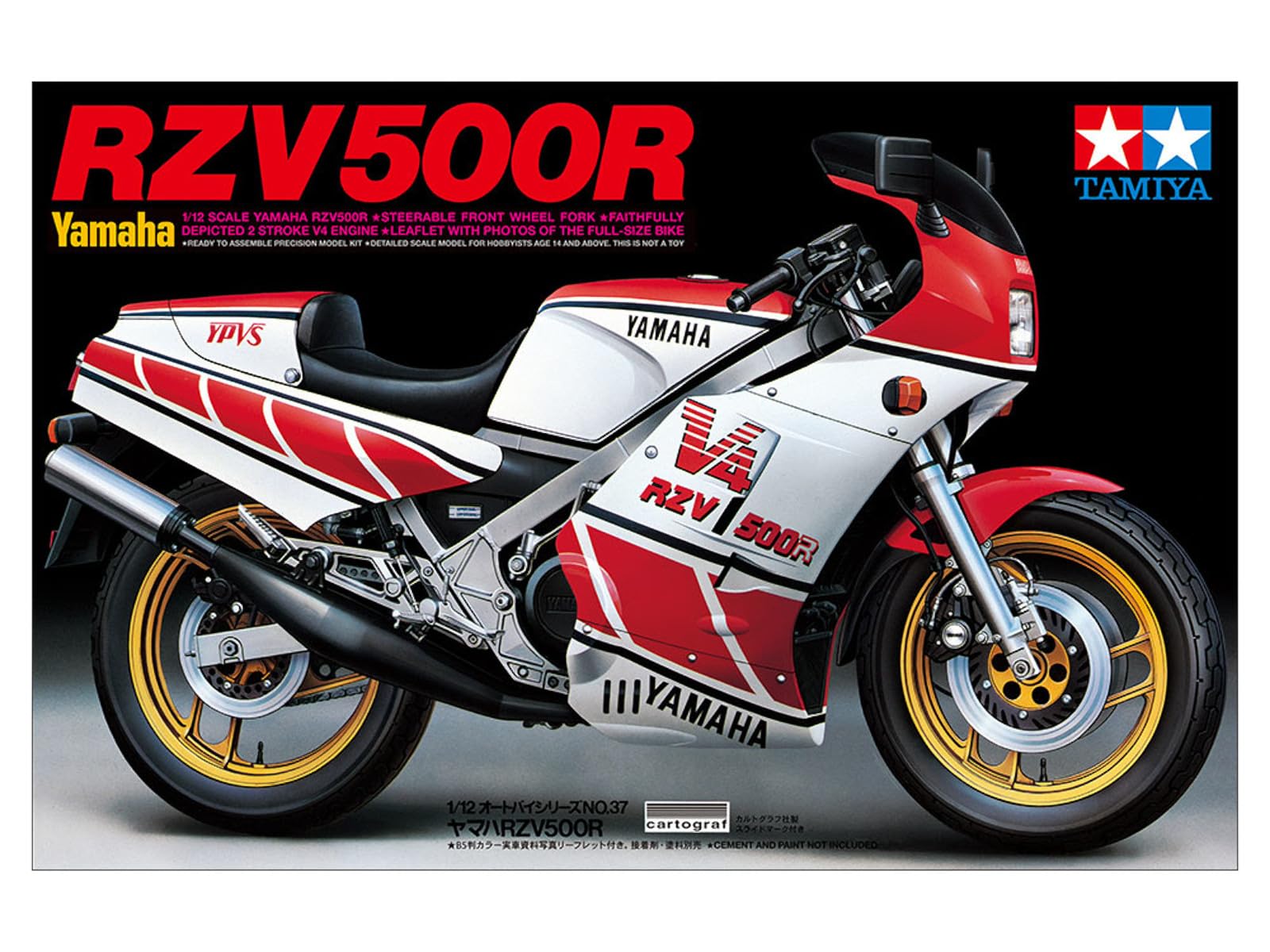 Tamiya 14037 1:12 Yamaha RZV500R 1983, replica fedele all'originale, kit di costruzione in plastica, fai da te, modellismo, assemblaggio, kit per moto