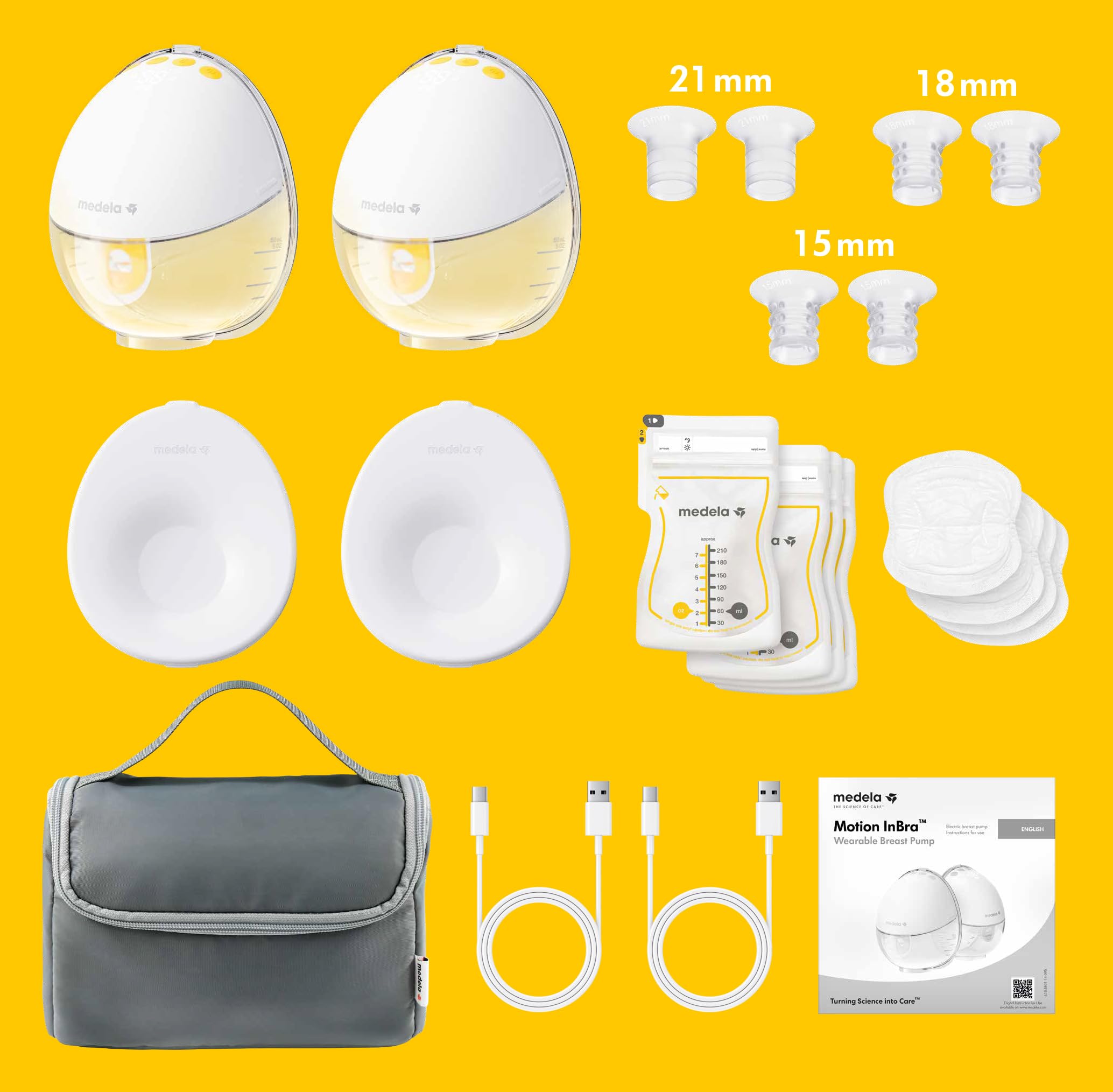 Medela Motion InBra tragbare elektrische Milchpumpe mit Aufbewahrungstasche