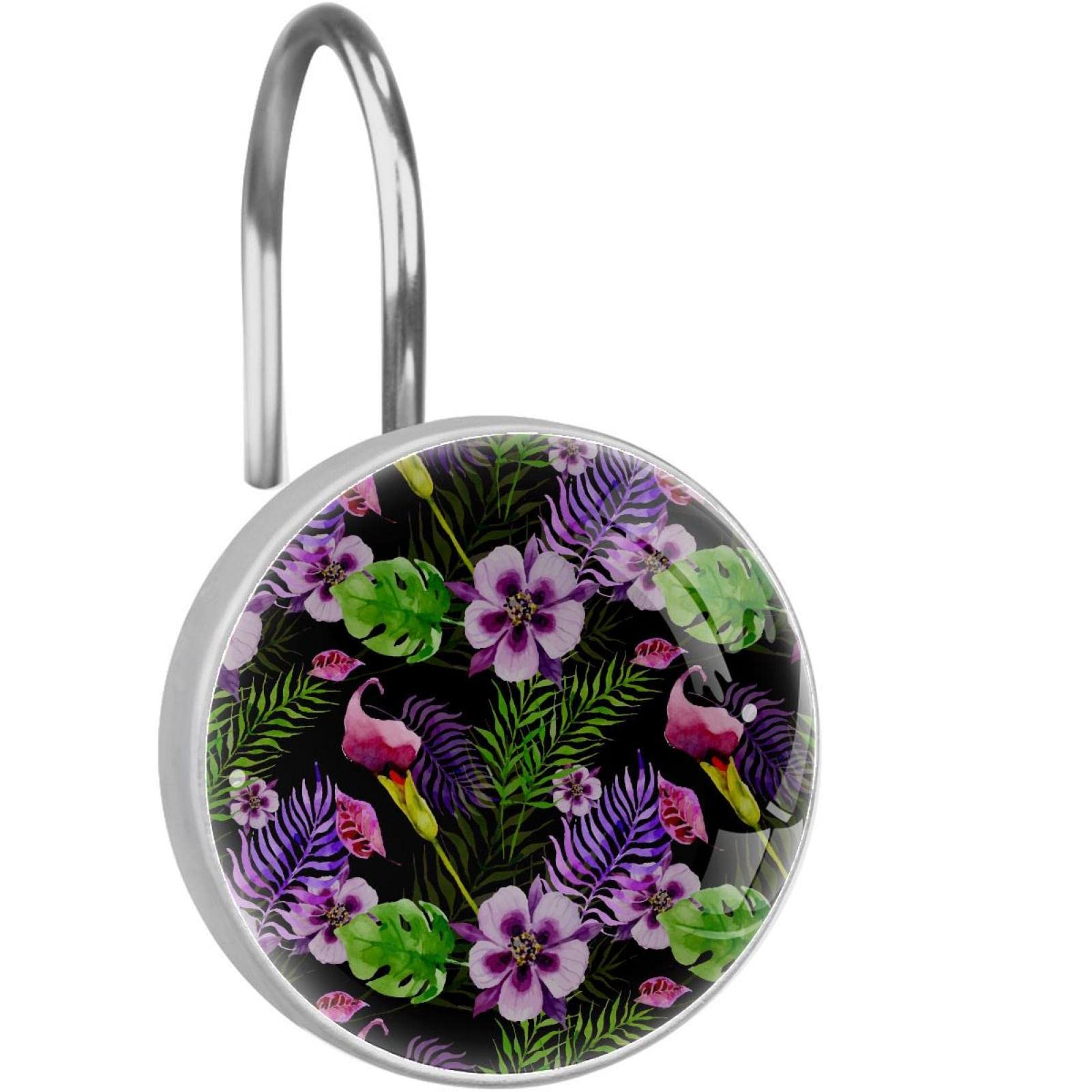 Crochets de rideau de douche motif floral pour transformer votre salle de bain en oasis d'été