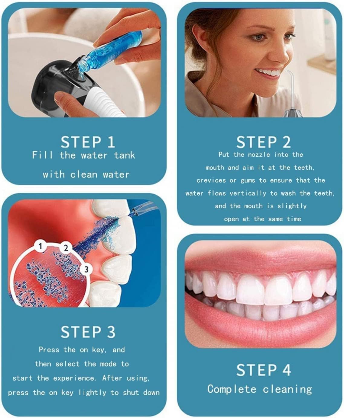 Water Dental Flosser for Teeth - Dental Oral Irrigator, Portable and Rechargeable IPX7 Waterproof Powerful Battery Life Water Teeth Cleaner Picks for Home Travel