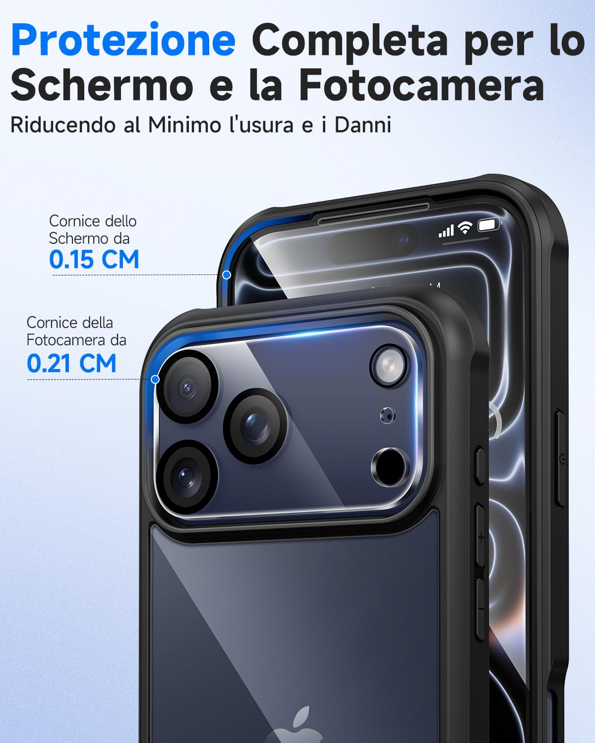 Seacosmo Cover Per IPhone 17 – Custodia 2 Pezzi 360° Antiurto Con Vetro 9H Integrato, Protezione Fotocamera E Magneti N52