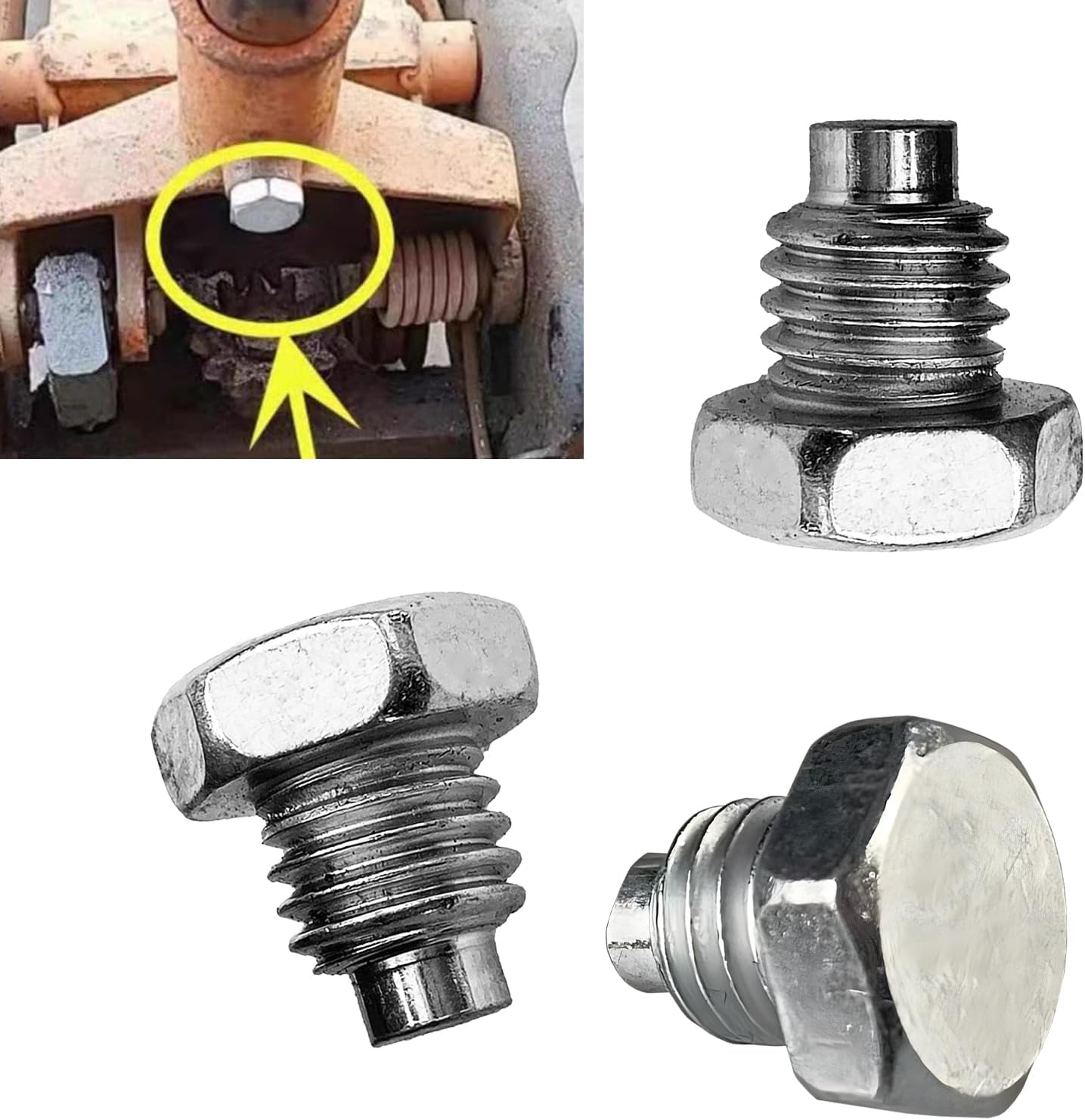 3 PCS 3 Ton 4 Ton Car Horizontal Jack Pressure Rod Fixed Screw, Waterproof Durable Metal Vehicle Jack Handle Bolt, Universal Automotive Repair Screws for Truck SUV Car (Silver)