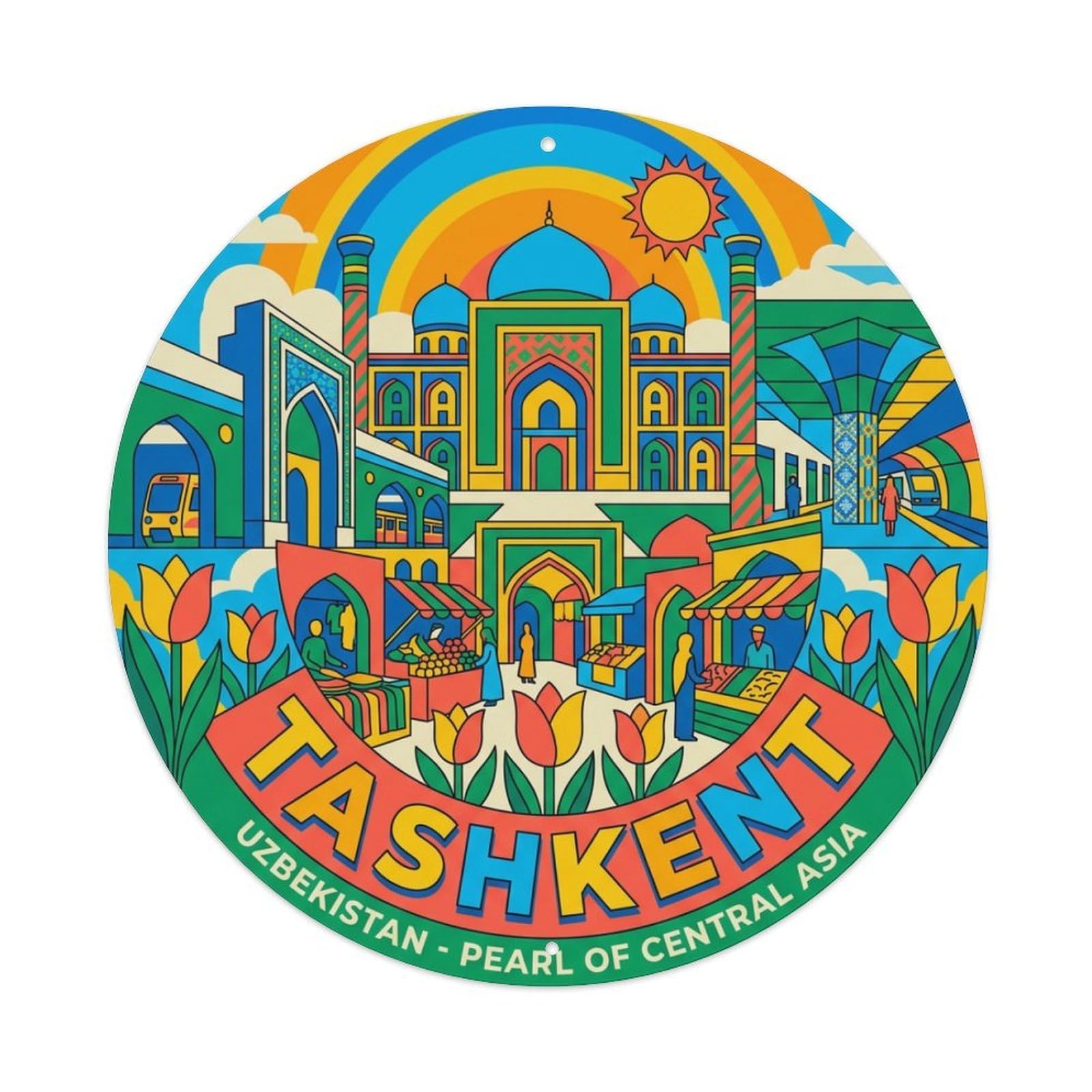 Uzbekistan Vintage Travel Tashkent Metal Tin Sign