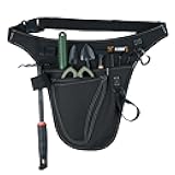 KUNN Garden Tool Organizer Belt Multifunctional Work Apron Pouch for Gardeing Florist Plumbing,Black