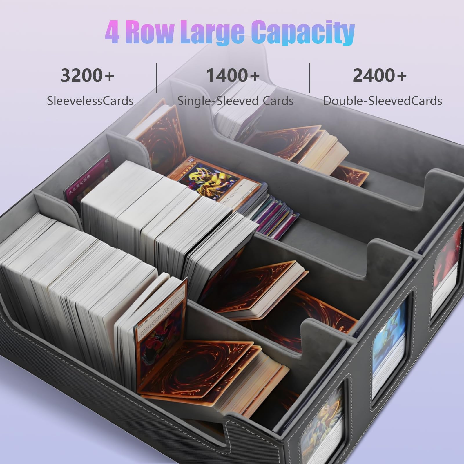 yugioh card storage box Ultra Pro Multicolor Deck TCG Box for Pokemon, Magic The Gathering & Holds 80 Sleeved Cards, Archival Safe Polypropylene & Self-Locking Lid Deck Storage resistant shell 5-Row Trading Card Storage Box