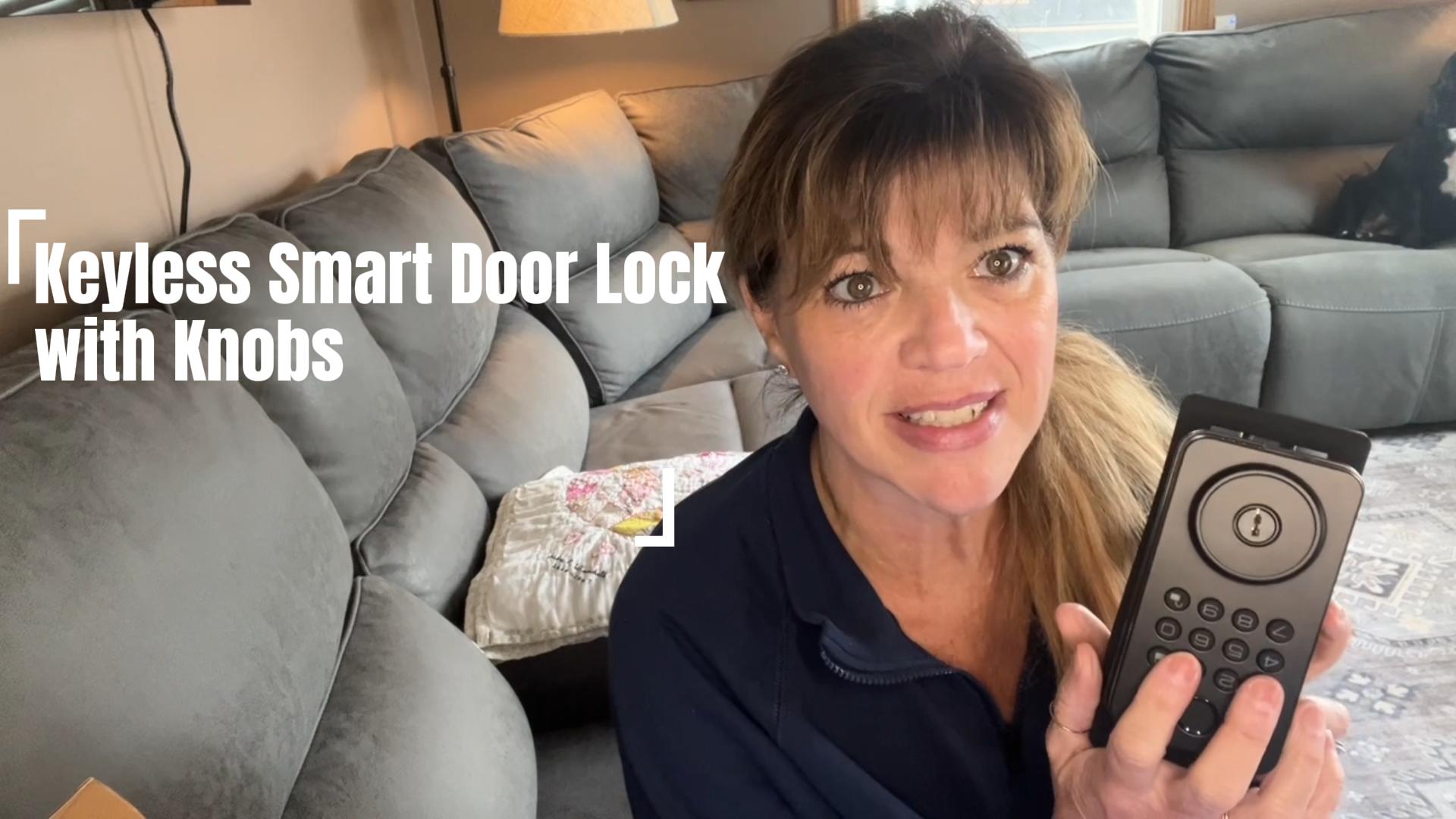 Fingerprint Door Lock with Handle, Smart Keyless Entry Door Lock